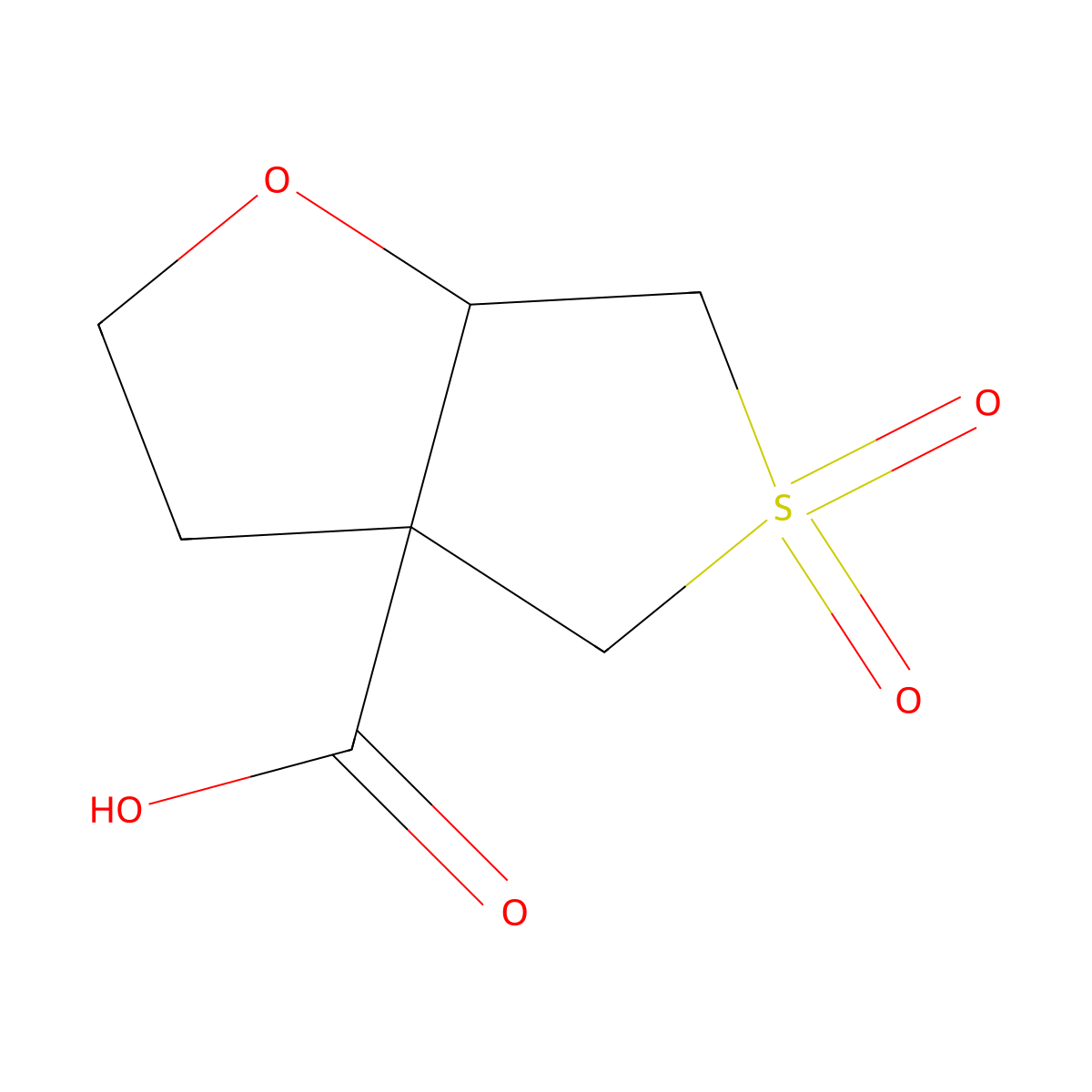 5,5-Dioxo-hexahydro-5lambda6-thieno[3,4-b]furan-3a-carboxylic acid molecular structure, CAS 2680529-00-2
