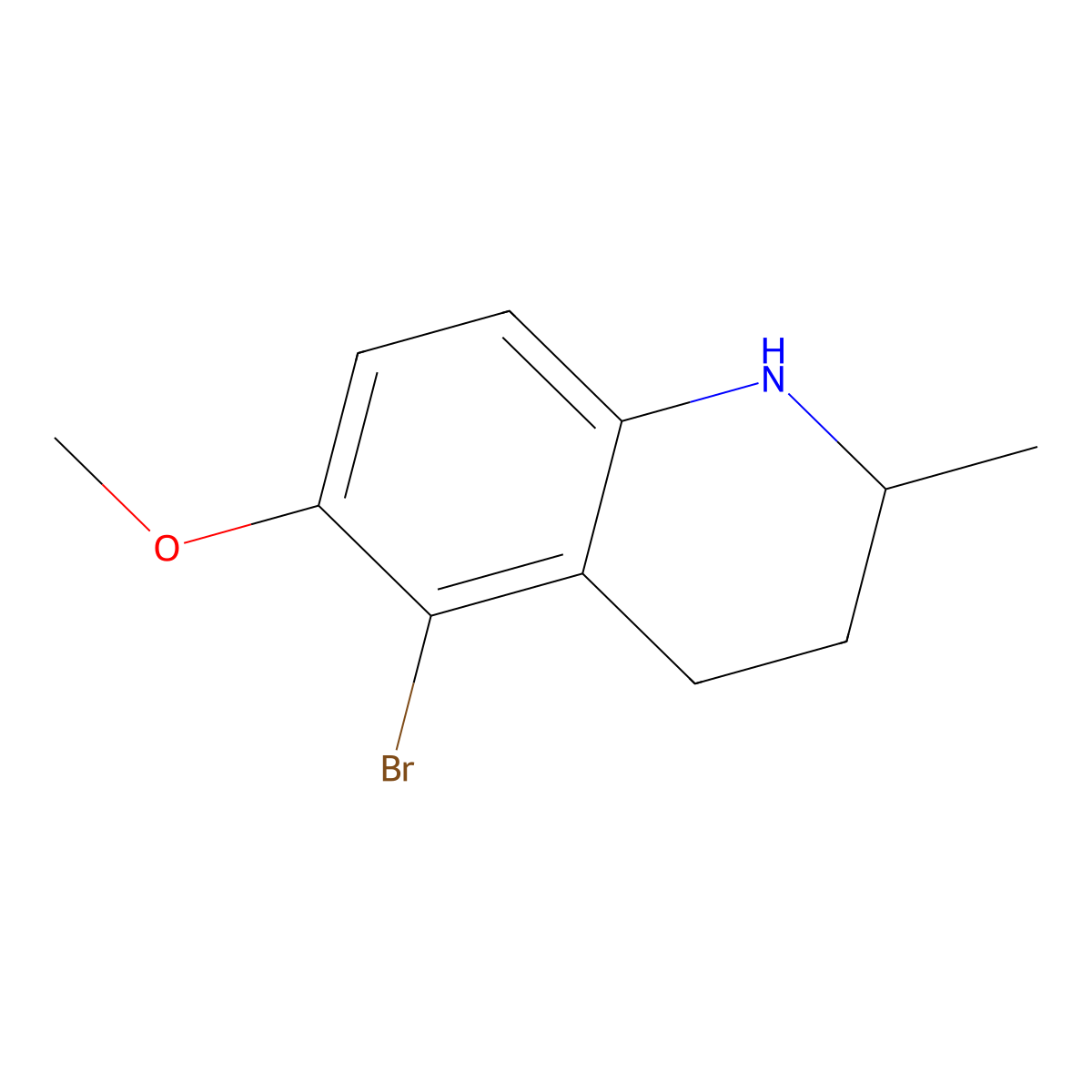 5-Bromo-6-methoxy-2-methyl-1,2,3,4-tetrahydroquinoline molecular structure, CAS 2680529-04-6