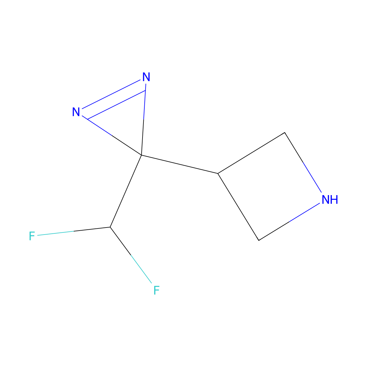 3-[3-(difluoromethyl)-3H-diazirin-3-yl]azetidine molecular structure, CAS 2680529-08-0