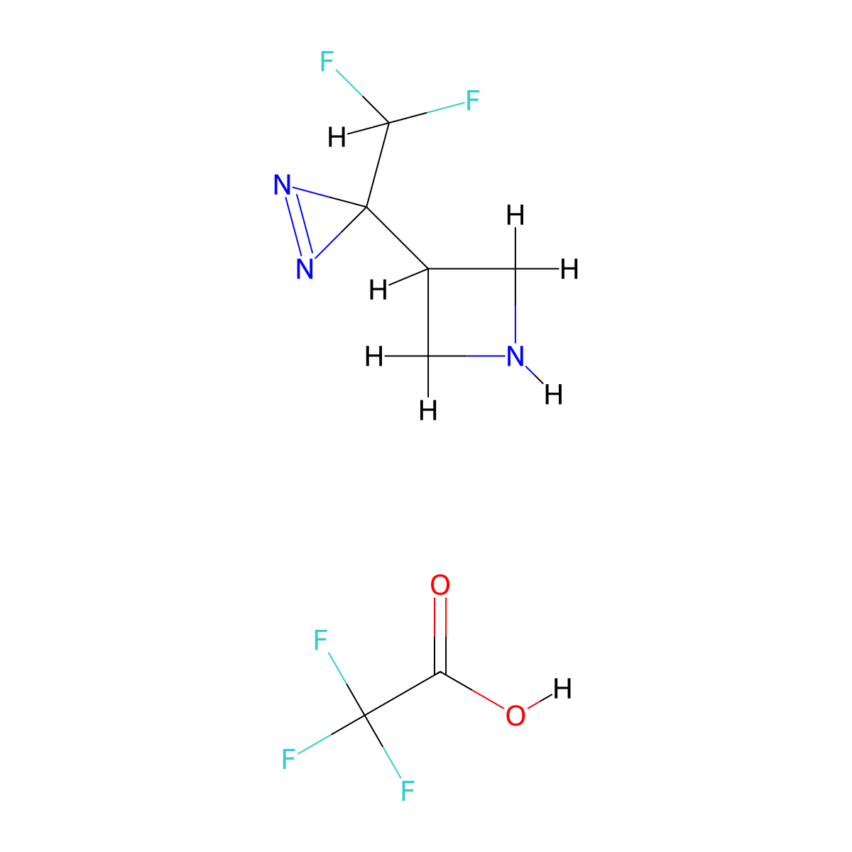 3-(3-(difluoromethyl)-3H-diazirin-3-yl)azetidine; trifluoroacetic acid molecular structure, CAS 2680529-09-1