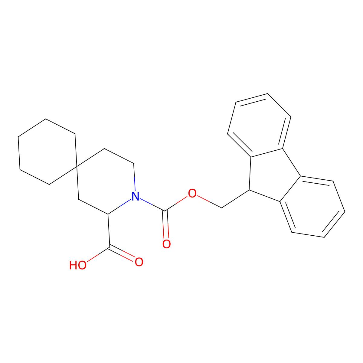3-{[(9H-fluoren-9-yl)methoxy]carbonyl}-3-azaspiro[5.5]undecane-2-carboxylic acid molecular structure, CAS 2680529-11-5