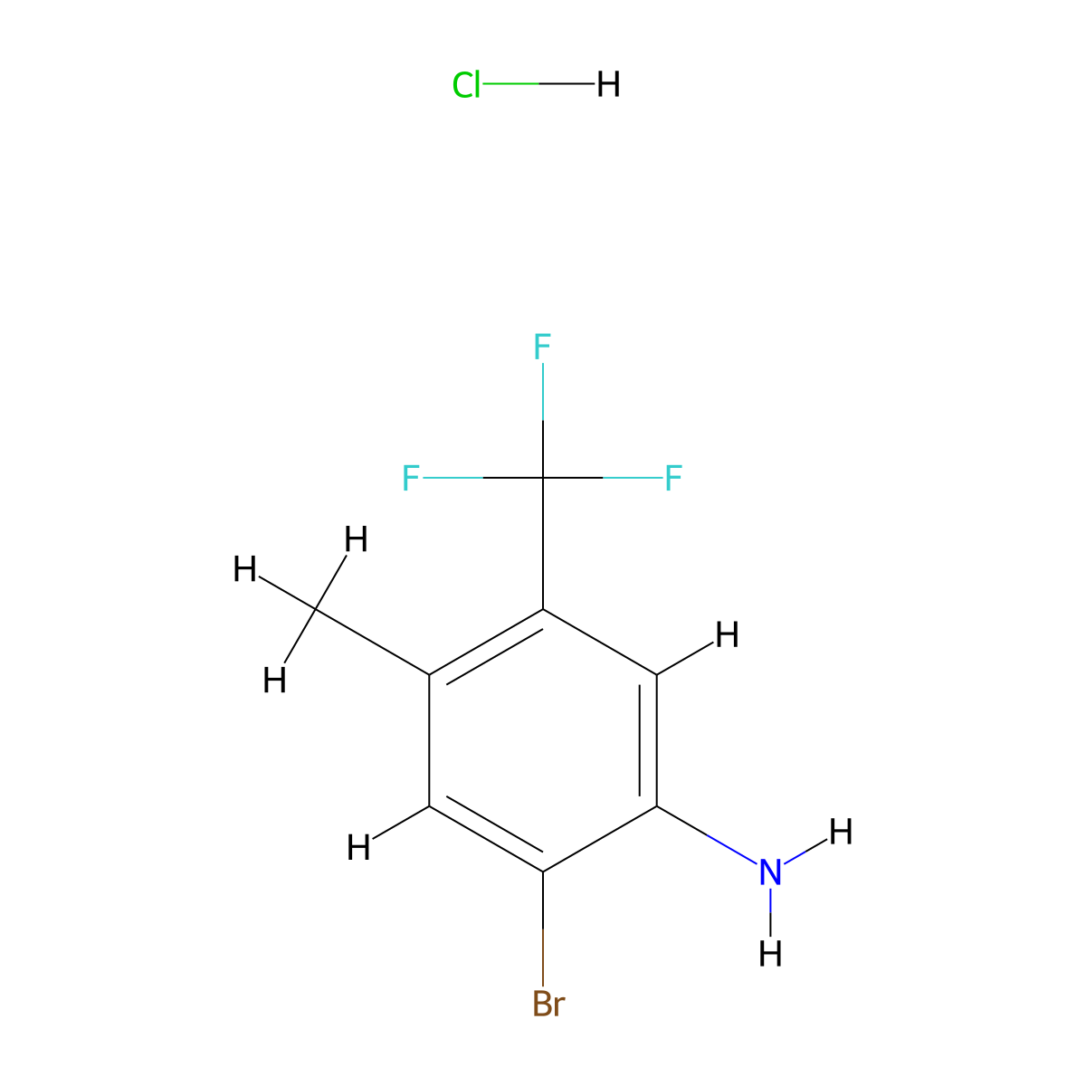 2-Bromo-4-methyl-5-(trifluoromethyl)aniline hydrochloride molecular structure, CAS 2680529-13-7