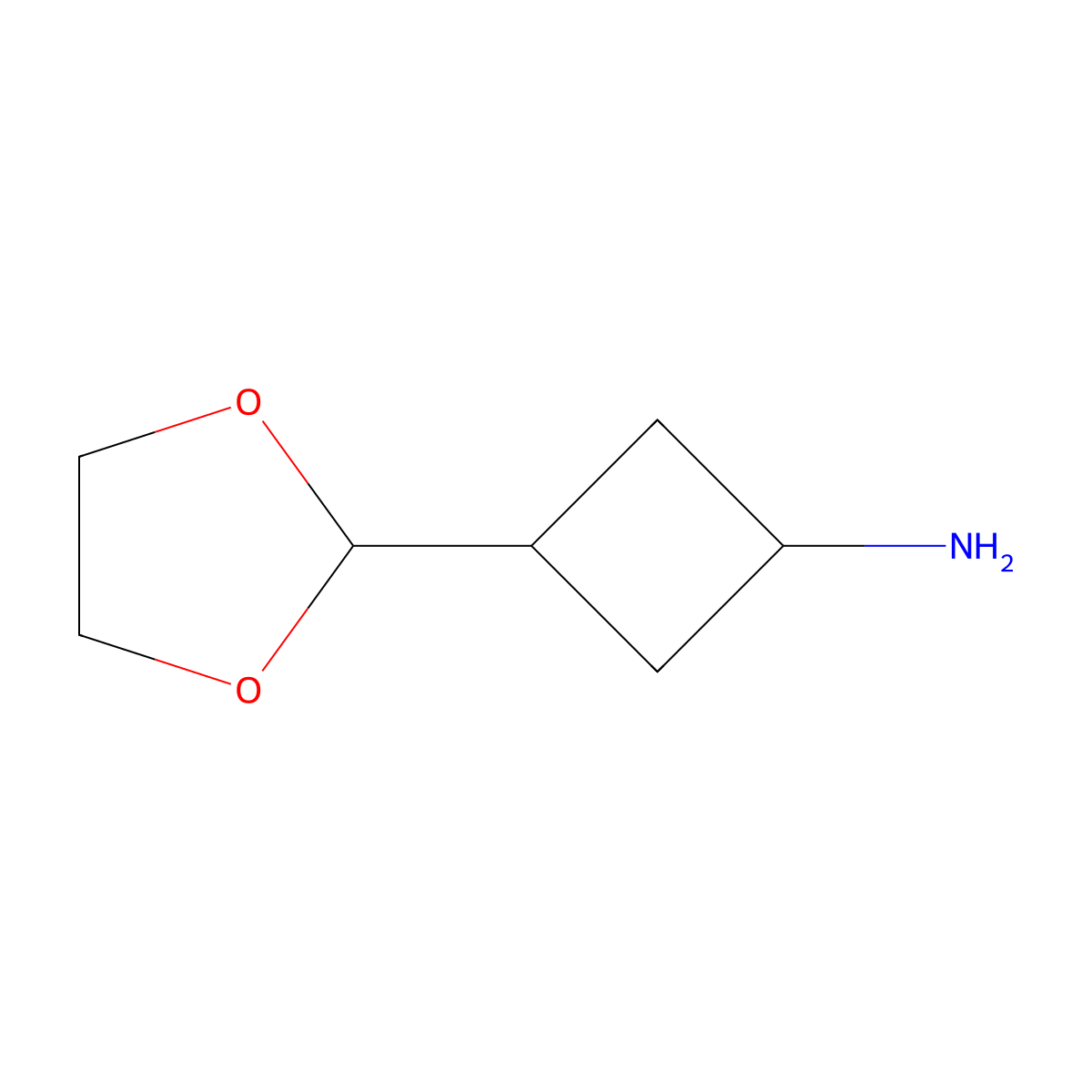 3-(1,3-Dioxolan-2-yl)cyclobutan-1-amine molecular structure, CAS 2680529-20-6