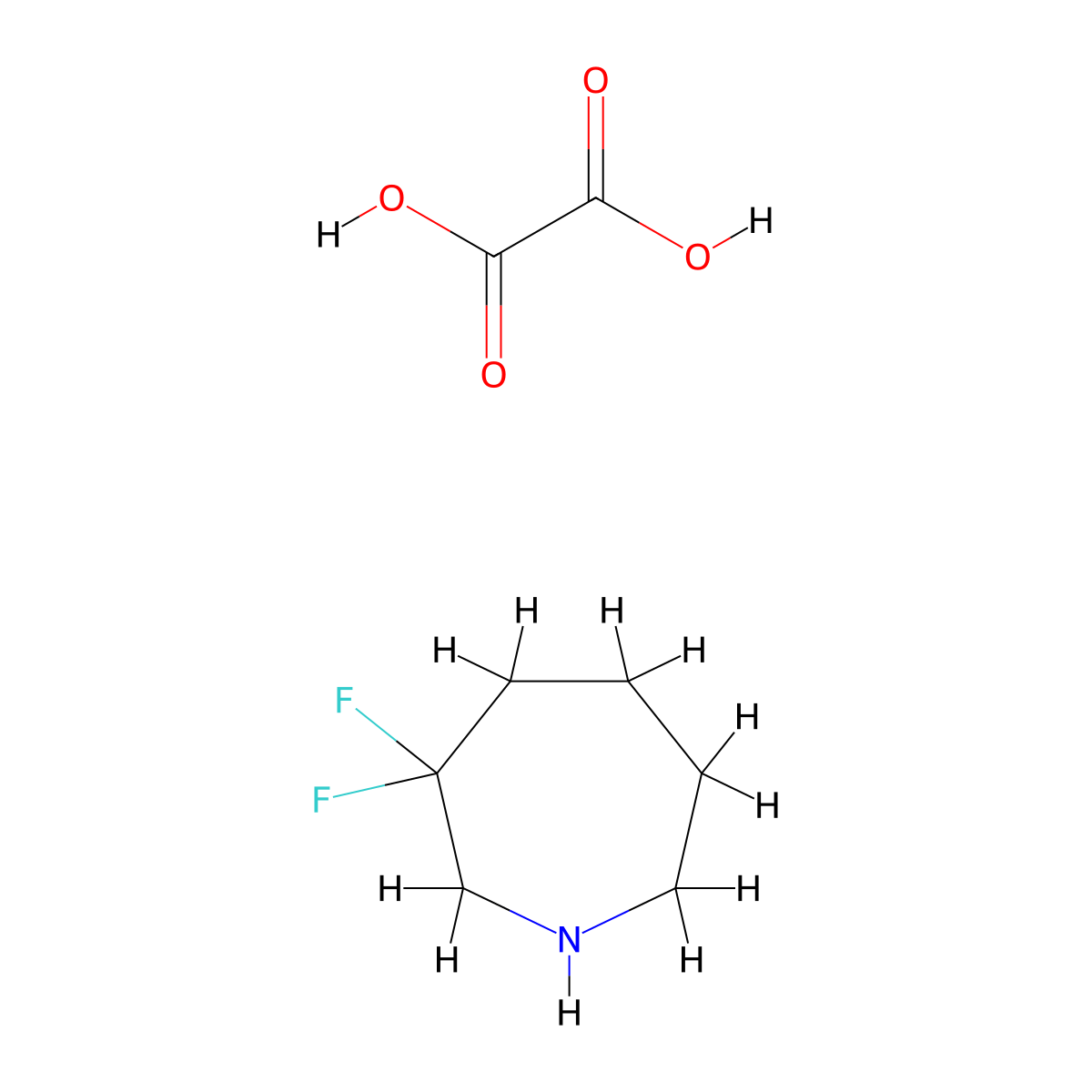 3,3-Difluoroazepane; oxalic acid molecular structure, CAS 2680529-21-7