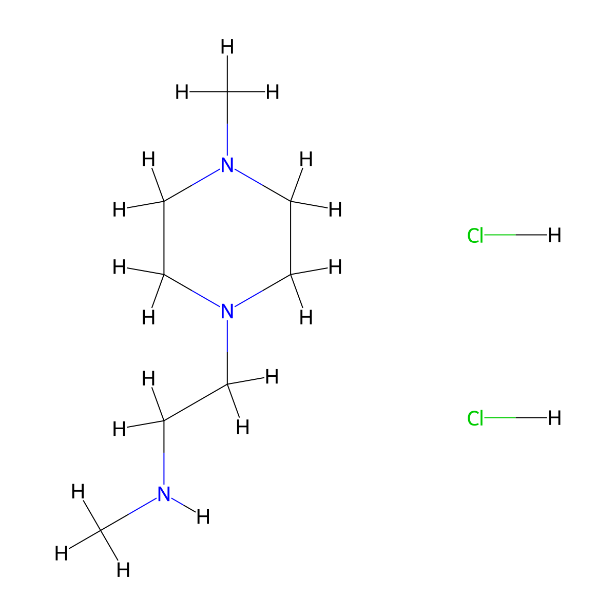 Methyl[2-(4-methylpiperazin-1-yl)ethyl]amine dihydrochloride molecular structure, CAS 2680529-22-8