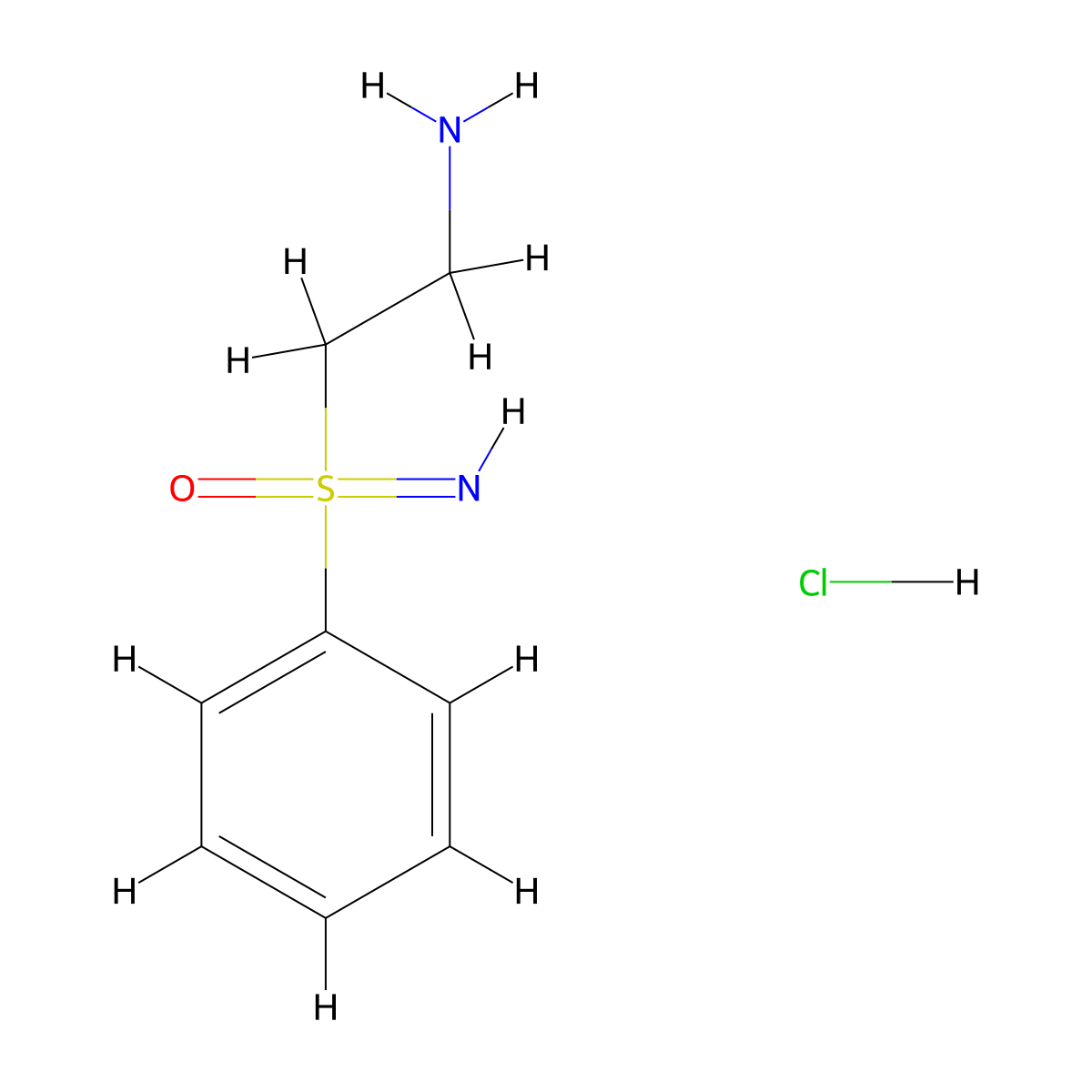 (2-Aminoethyl)(imino)phenyl-lambda6-sulfanone hydrochloride molecular structure, CAS 2680529-25-1