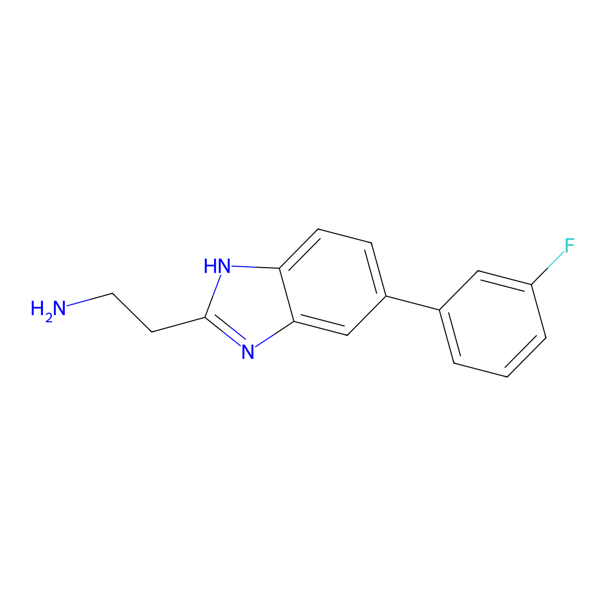 2-[5-(3-fluorophenyl)-1H-1,3-benzodiazol-2-yl]ethan-1-amine molecular structure, CAS 2680529-31-9