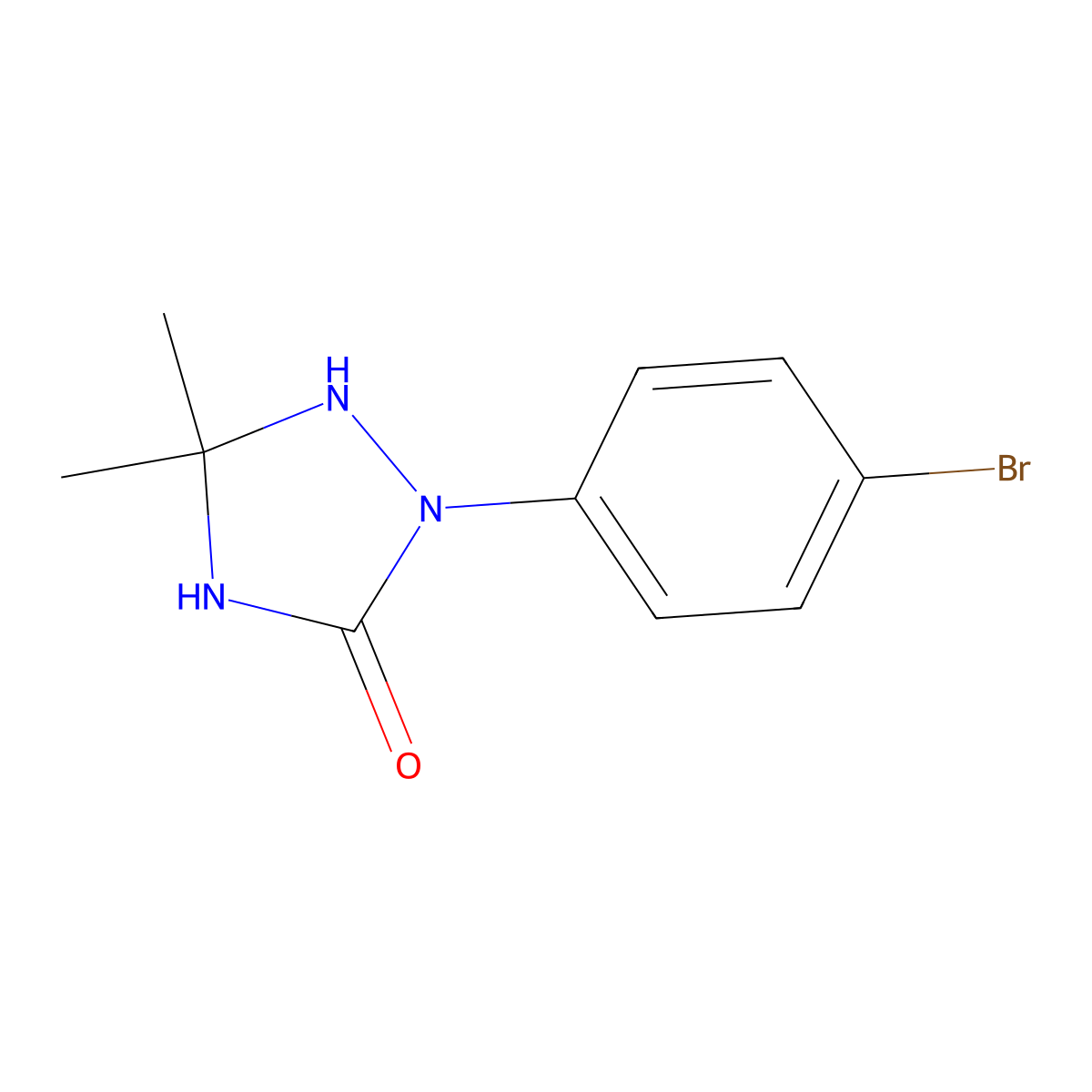 2-(4-Bromophenyl)-5,5-dimethyl-1,2,4-triazolidin-3-one molecular structure, CAS 2680529-33-1