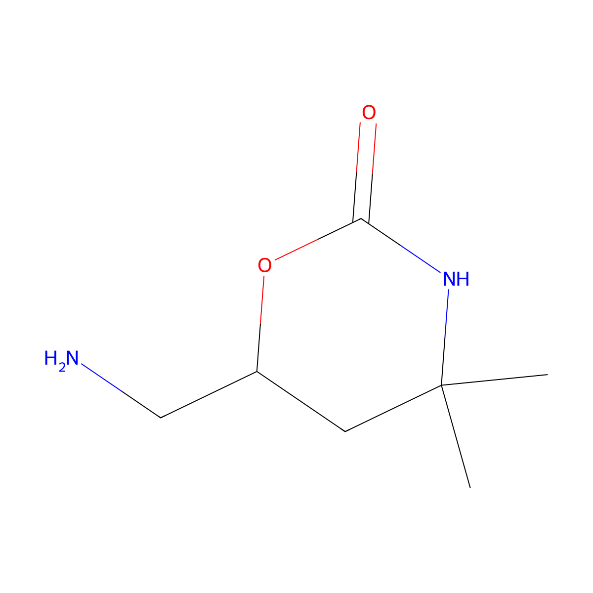 6-(Aminomethyl)-4,4-dimethyl-1,3-oxazinan-2-one molecular structure, CAS 2680529-37-5