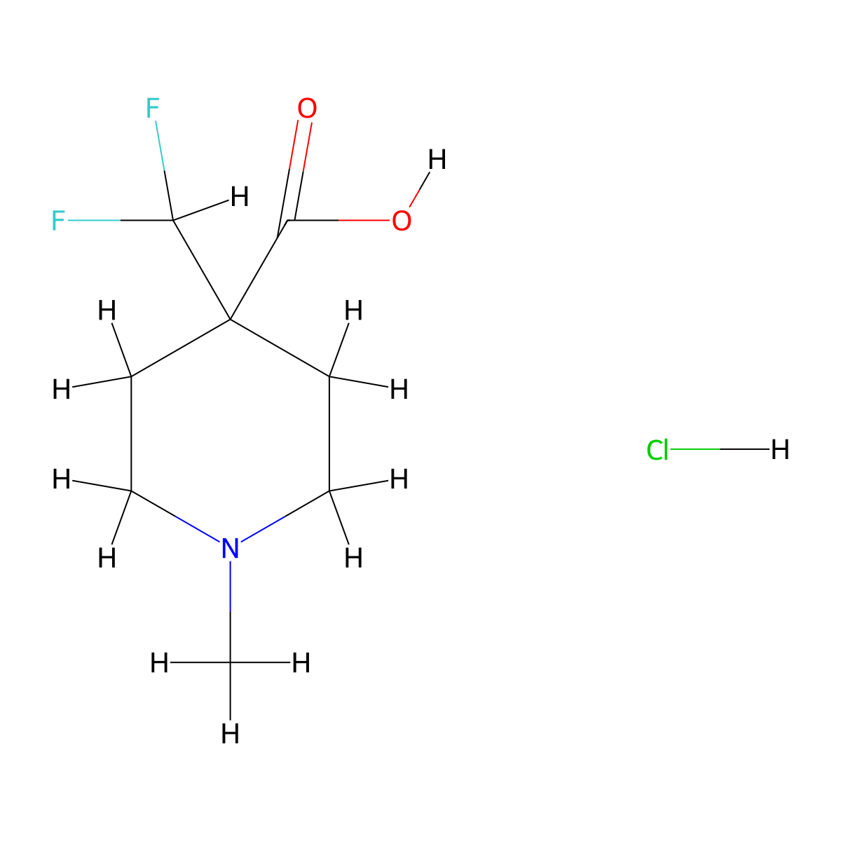 4-(Difluoromethyl)-1-methylpiperidine-4-carboxylic acid hydrochloride molecular structure, CAS 2680529-48-8