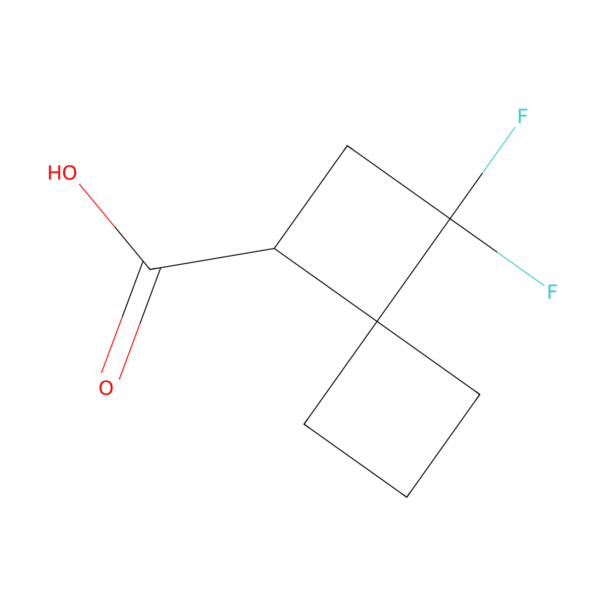 3,3-Difluorospiro(3.3)heptane-1-carboxylic acid molecular structure, CAS 2680529-49-9