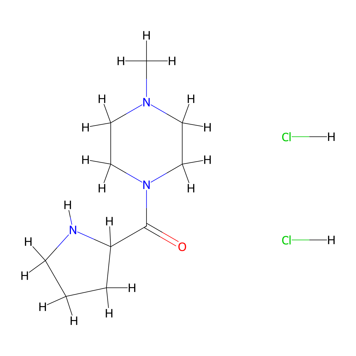 1-Methyl-4-(pyrrolidine-2-carbonyl)piperazine dihydrochloride molecular structure, CAS 2680529-52-4