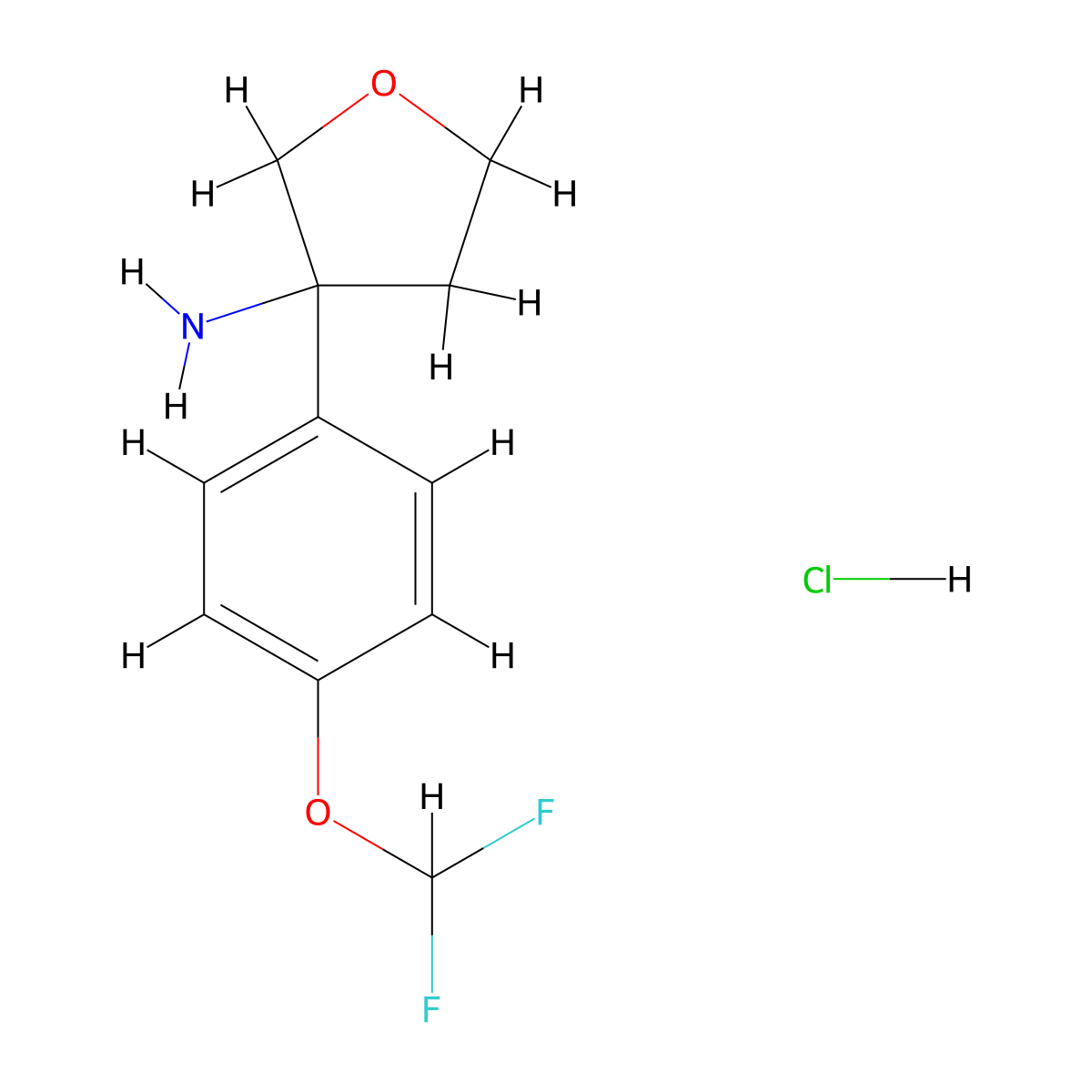 3-[4-(Difluoromethoxy)phenyl]oxolan-3-amine hydrochloride molecular structure, CAS 2680529-55-7