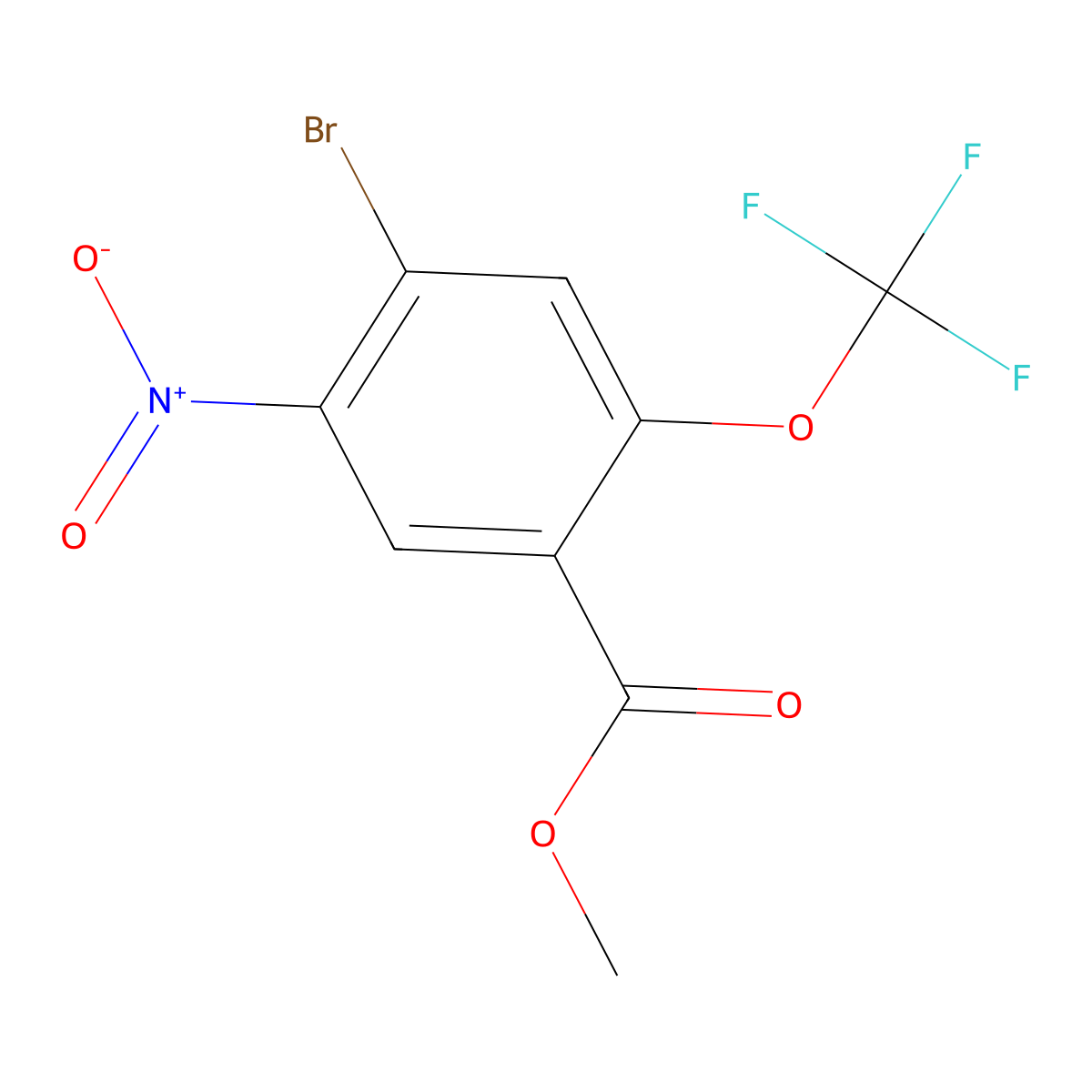 Methyl 4-bromo-5-nitro-2-(trifluoromethoxy)benzoate molecular structure, CAS 2680529-57-9