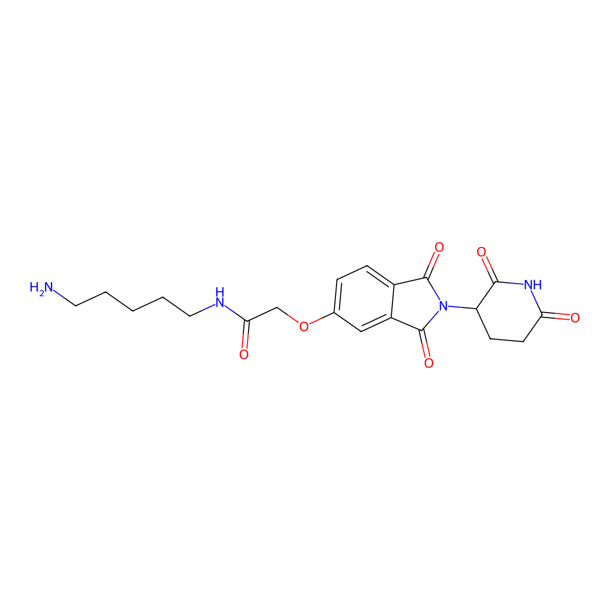 N-(5-aminopentyl)-2-[2-(2,6-dioxo-3-piperidyl)-1,3-dioxo-isoindolin-5-yl]oxy-acetamide molecular structure, CAS 2680529-58-0