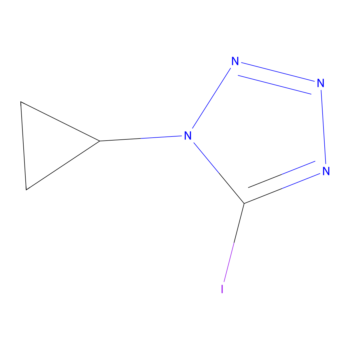1-cyclopropyl-5-iodo-1H-1,2,3,4-tetrazole molecular structure, CAS 2680529-60-4