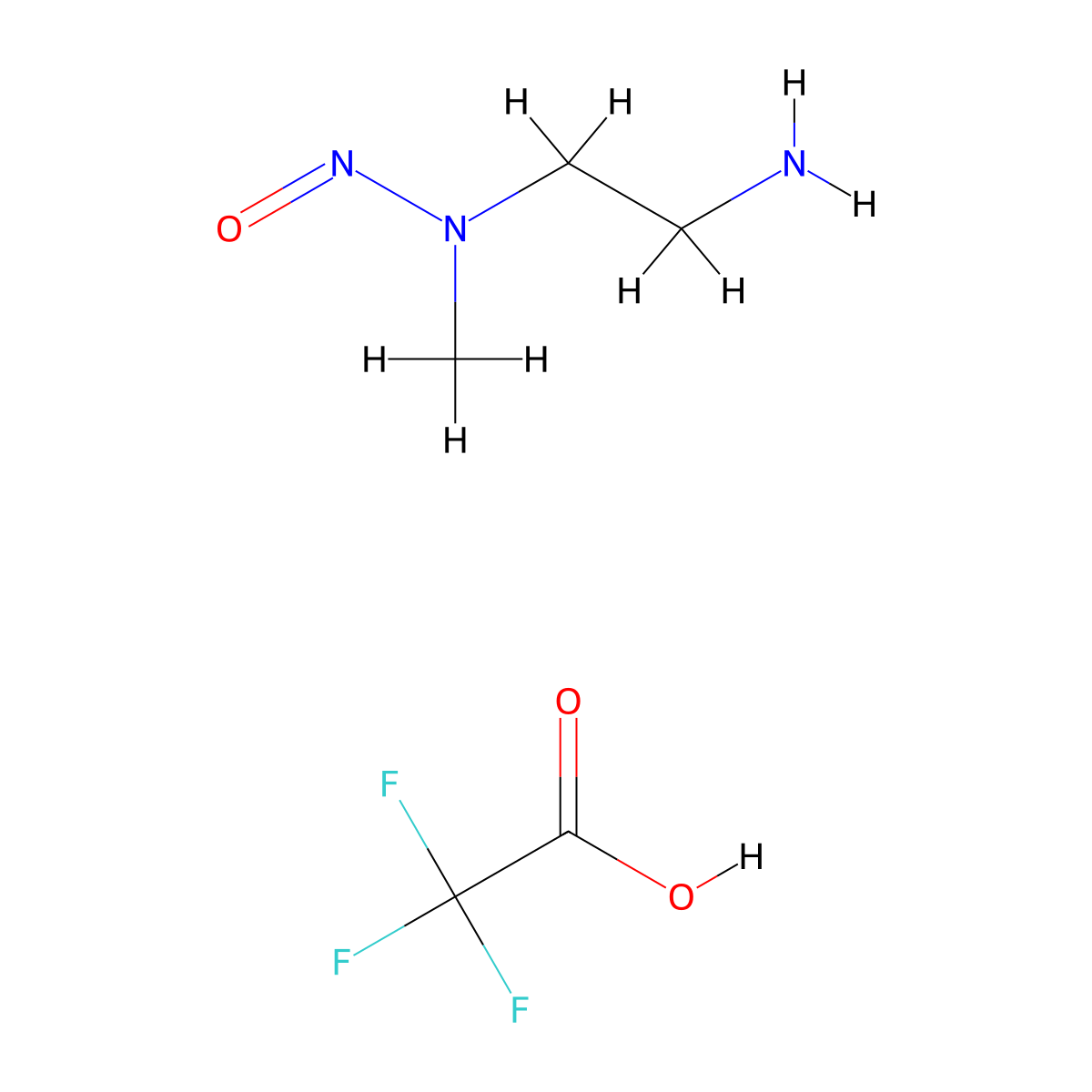 (2-Aminoethyl)(methyl)nitrosoamine, trifluoroacetic acid molecular structure, CAS 2680529-64-8