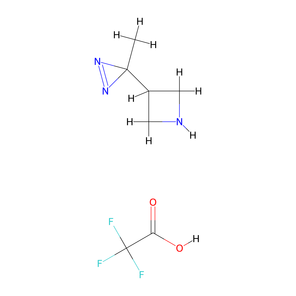 3-(3-methyl-3H-diazirin-3-yl)azetidine, trifluoroacetic acid molecular structure, CAS 2680529-67-1