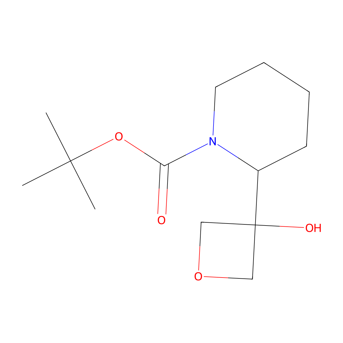Tert-butyl 2-(3-hydroxyoxetan-3-yl)piperidine-1-carboxylate molecular structure, CAS 2680529-69-3