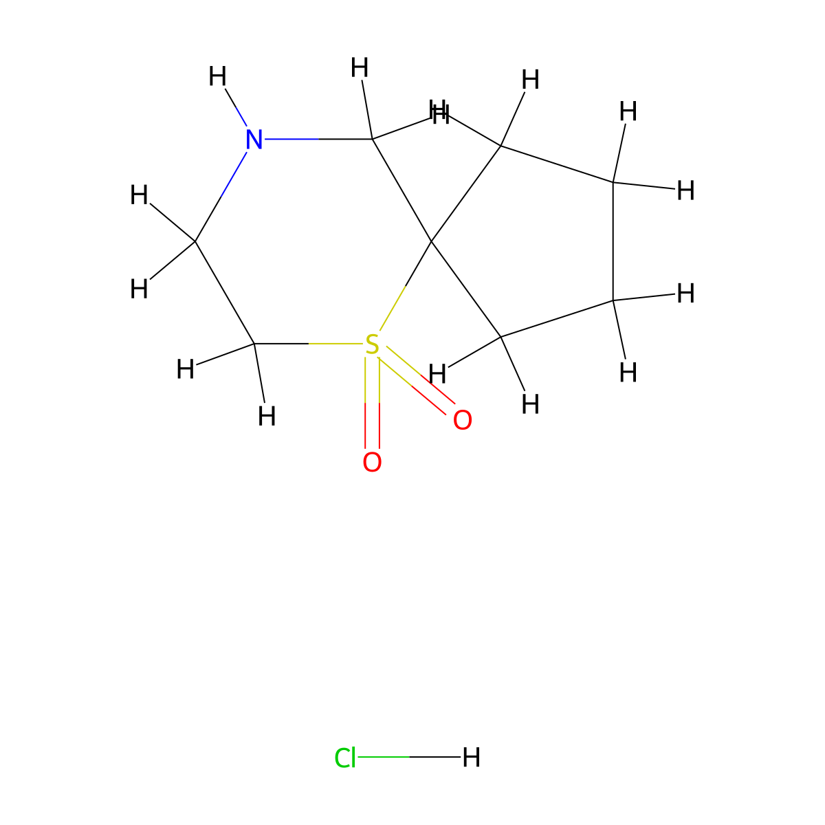 6lambda6-Thia-9-azaspiro[4.5]decane-6,6-dione hydrochloride molecular structure, CAS 2680530-20-3