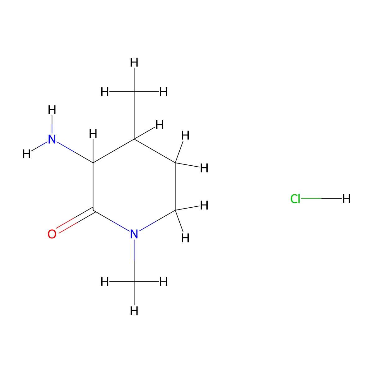 3-Amino-1,4-dimethylpiperidin-2-one hydrochloride molecular structure, CAS 2680530-22-5