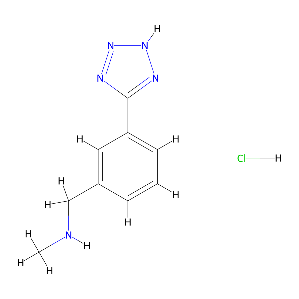 methyl({[3-(1H-1,2,3,4-tetrazol-5-yl)phenyl]methyl})amine hydrochloride molecular structure, CAS 2680530-23-6