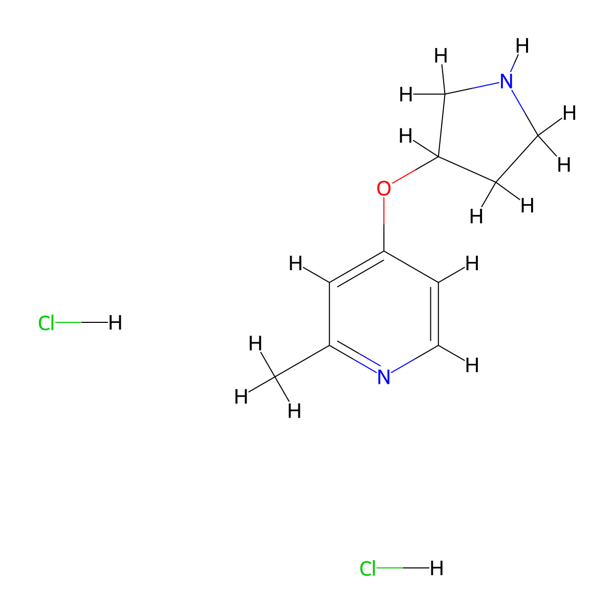 2-Methyl-4-(pyrrolidin-3-yloxy)pyridine dihydrochloride molecular structure, CAS 2680530-25-8