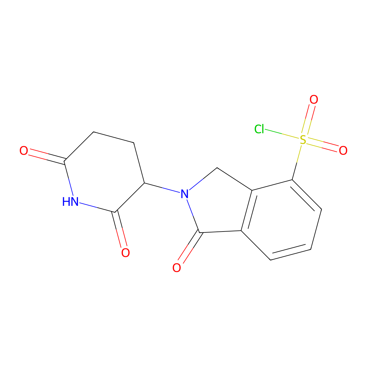 2-(2,6-dioxopiperidin-3-yl)-1-oxo-2,3-dihydro-1H-isoindole-4-sulfonyl chloride molecular structure, CAS 2680530-27-0