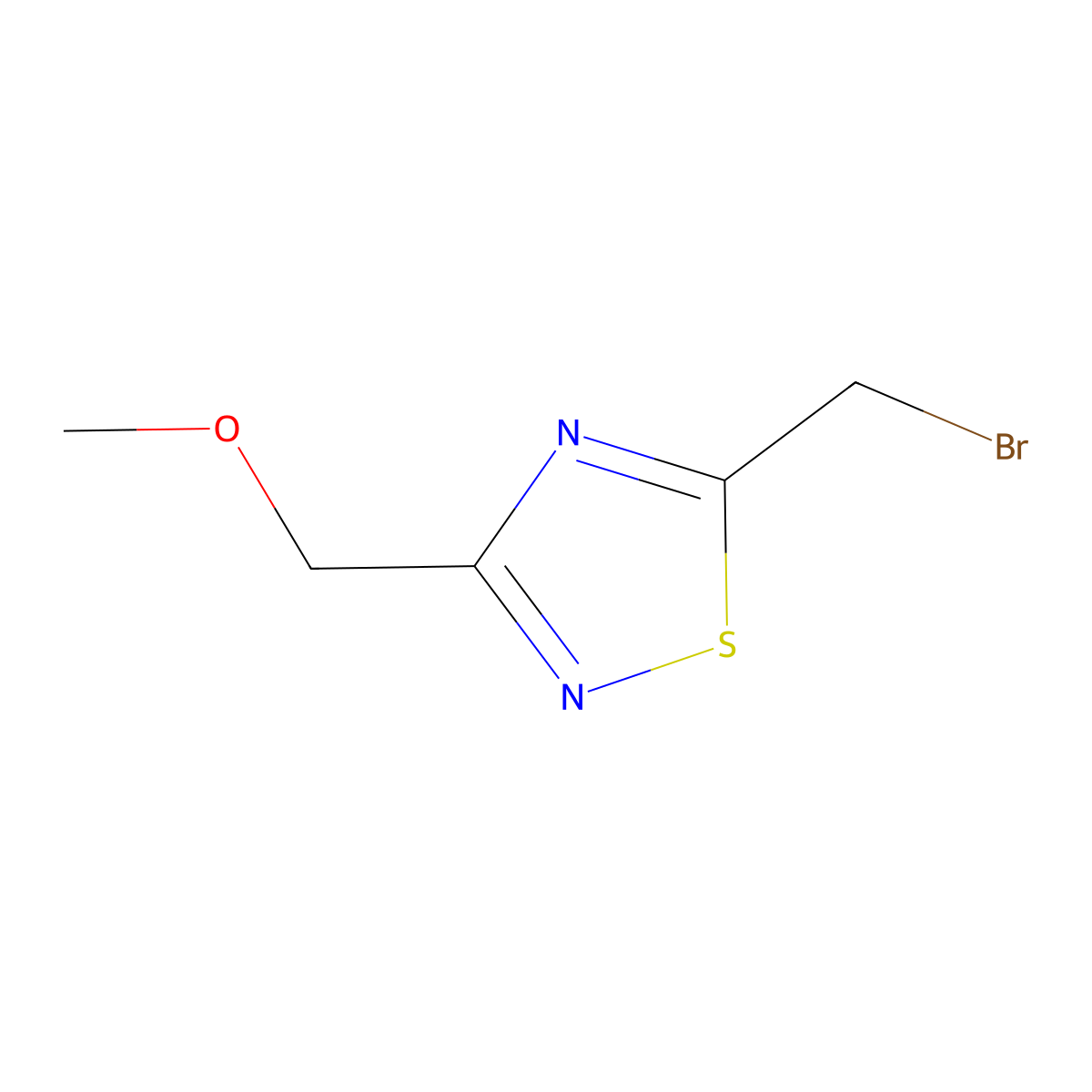 5-(Bromomethyl)-3-(methoxymethyl)-1,2,4-thiadiazole molecular structure, CAS 2680530-28-1