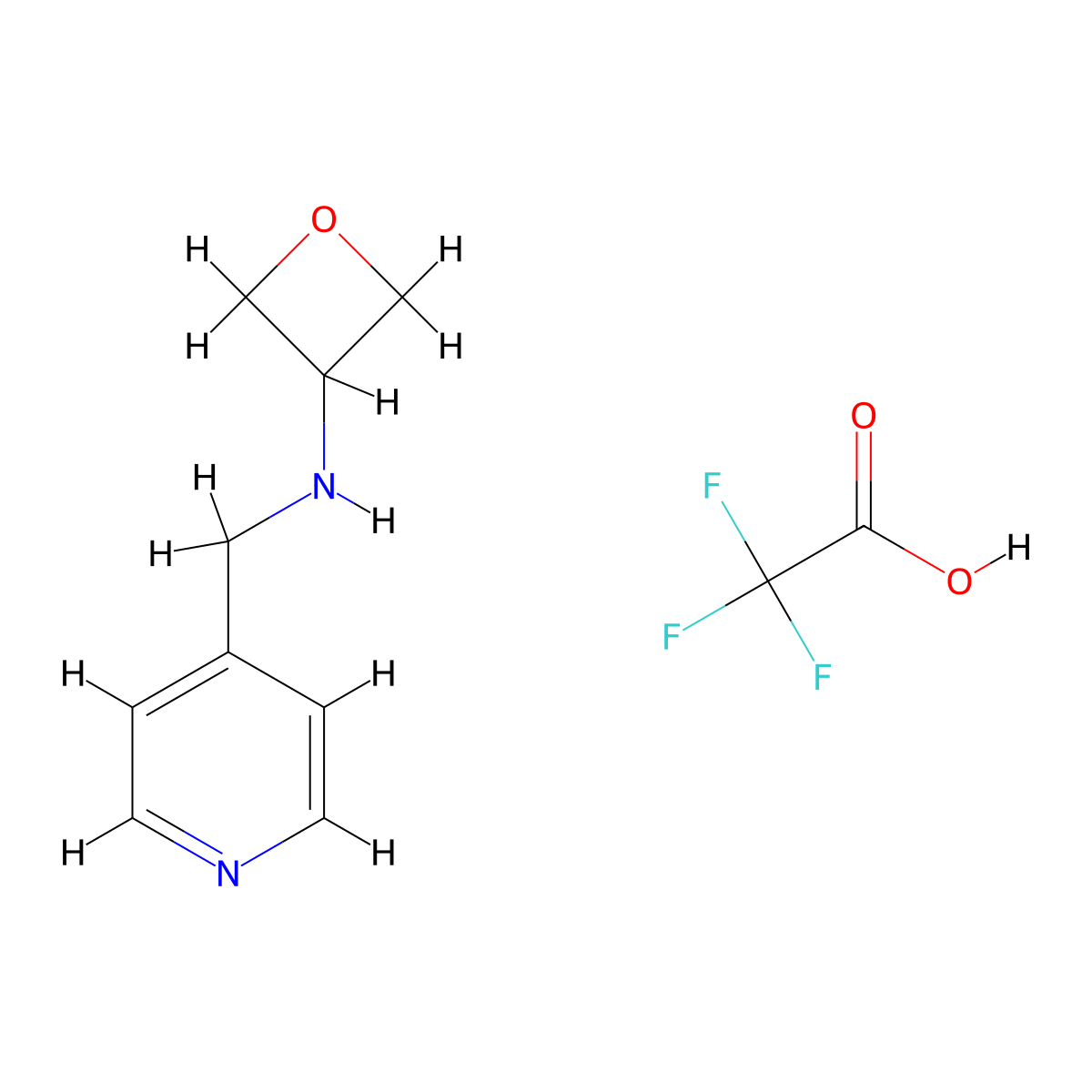 N-[(pyridin-4-yl)methyl]oxetan-3-amine, trifluoroacetic acid molecular structure, CAS 2680530-34-9