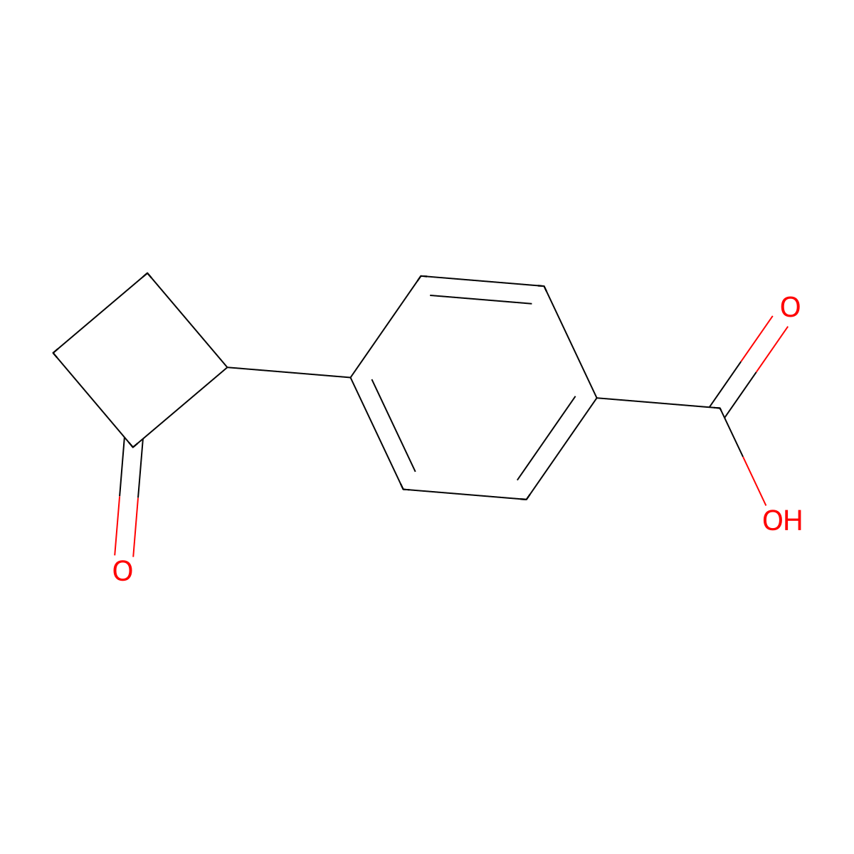 4-(2-Oxocyclobutyl)benzoic acid molecular structure, CAS 2680530-38-3