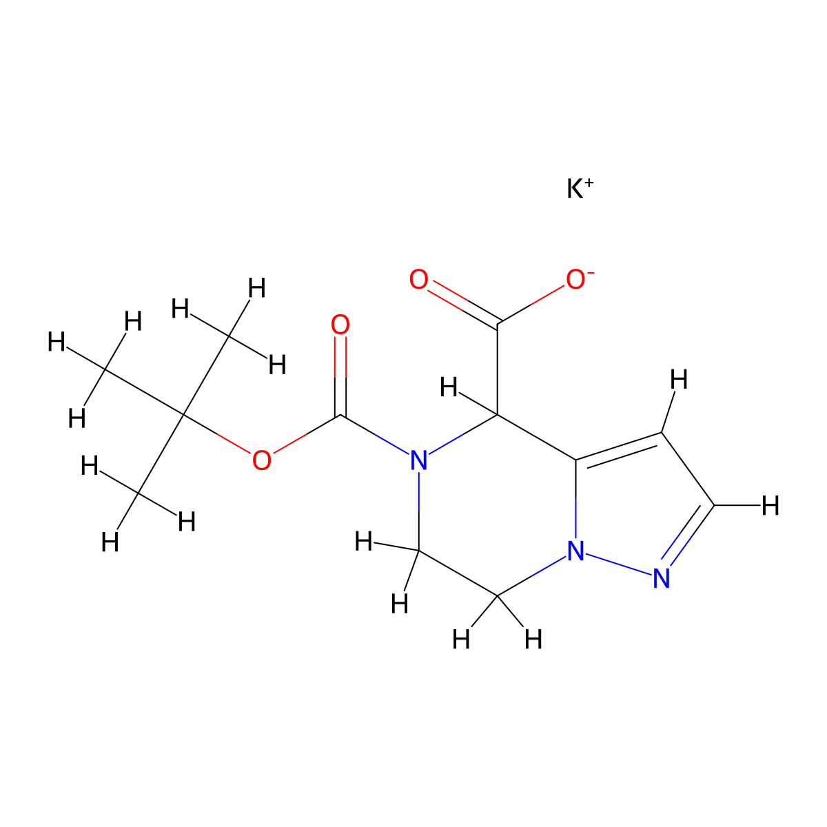 potassium 5-[(tert-butoxy)carbonyl]-4H,5H,6H,7H-pyrazolo[1,5-a]pyrazine-4-carboxylate molecular structure, CAS 2680530-40-7