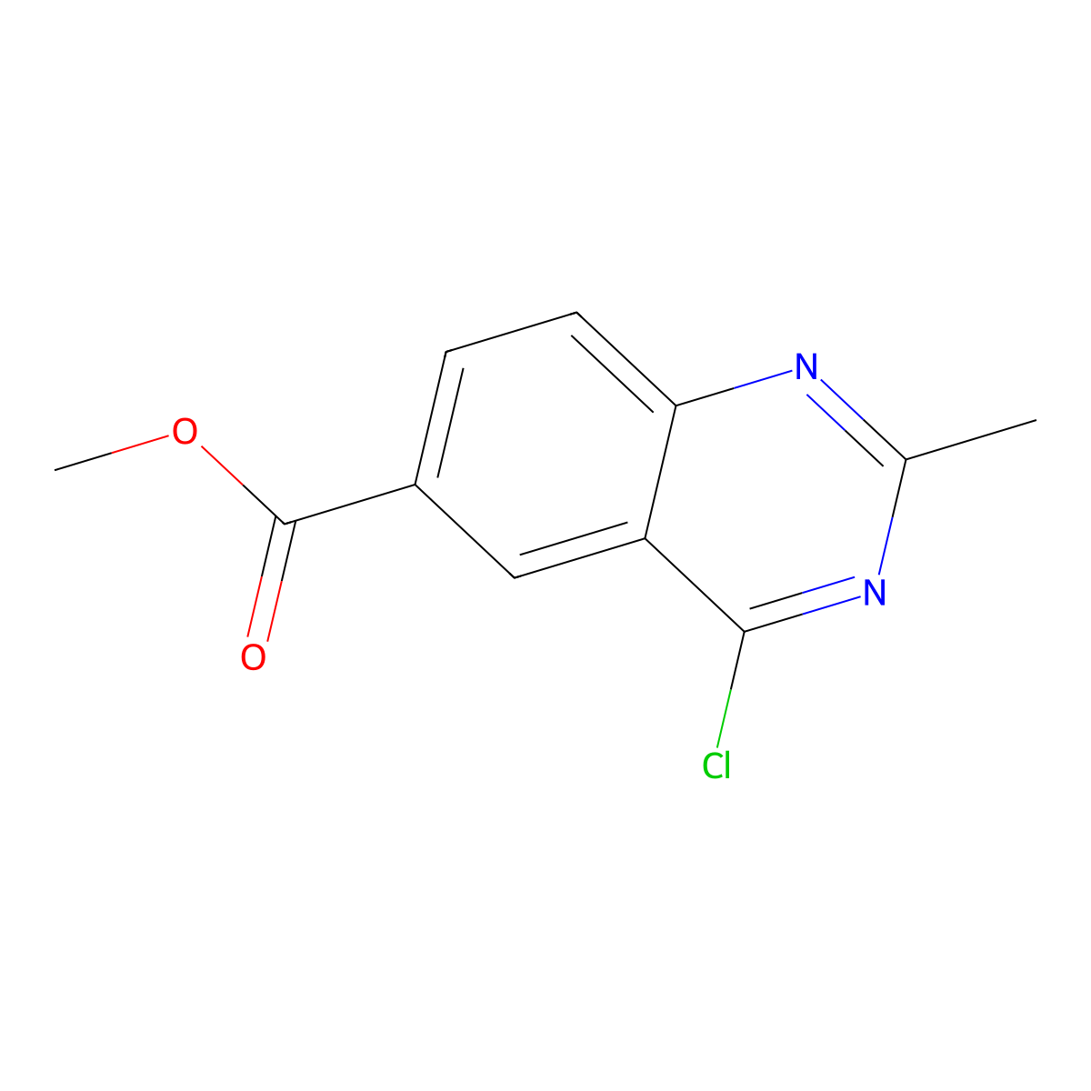 Methyl 4-chloro-2-methylquinazoline-6-carboxylate molecular structure, CAS 2680530-45-2