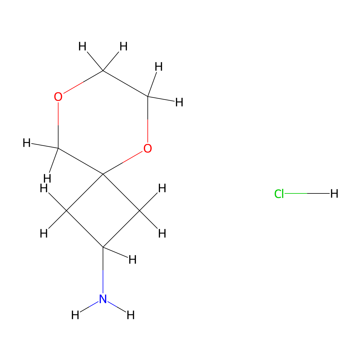 5,8-Dioxaspiro[3.5]nonan-2-amine hydrochloride molecular structure, CAS 2680530-54-3