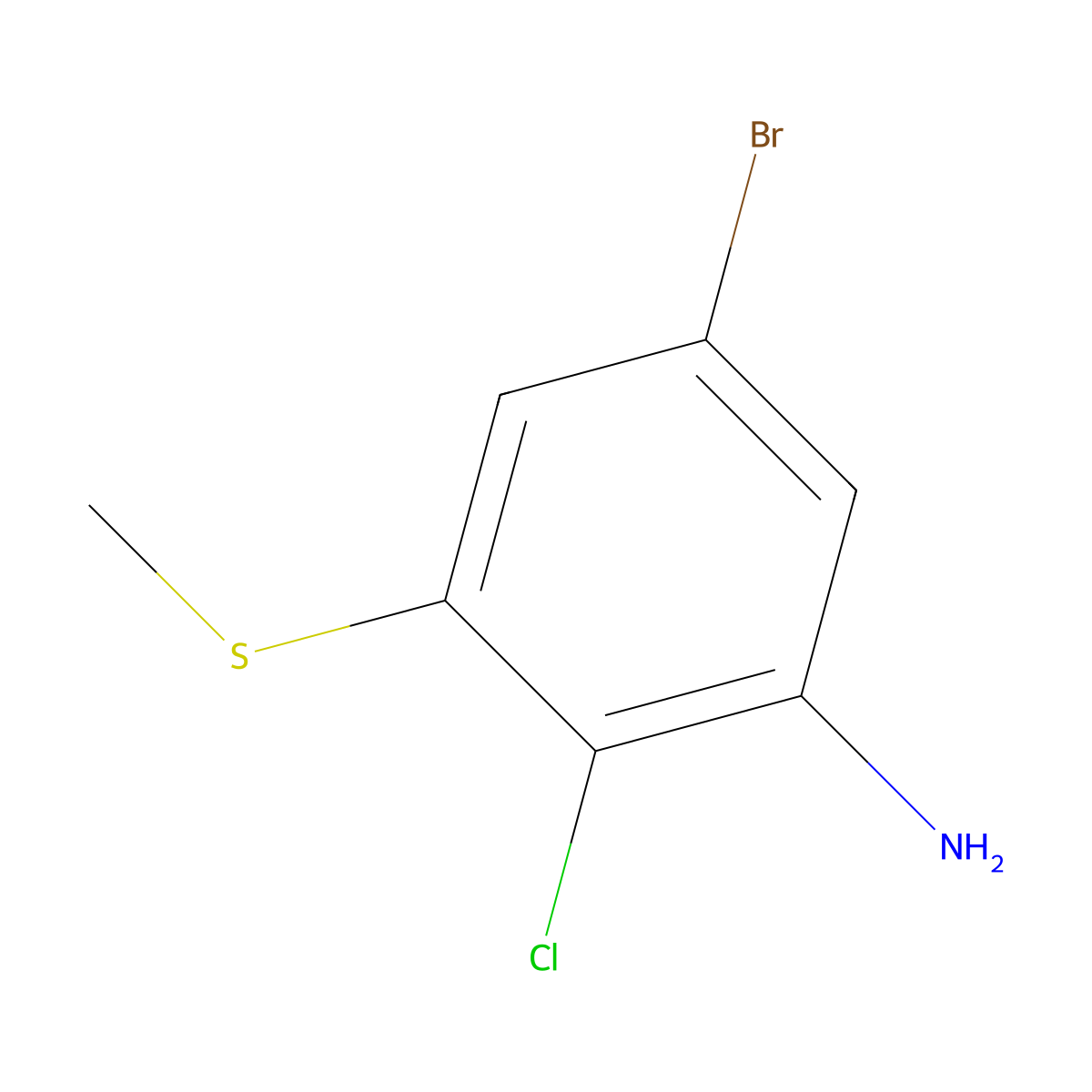 5-Bromo-2-chloro-3-(methylsulfanyl)aniline molecular structure, CAS 2680530-58-7