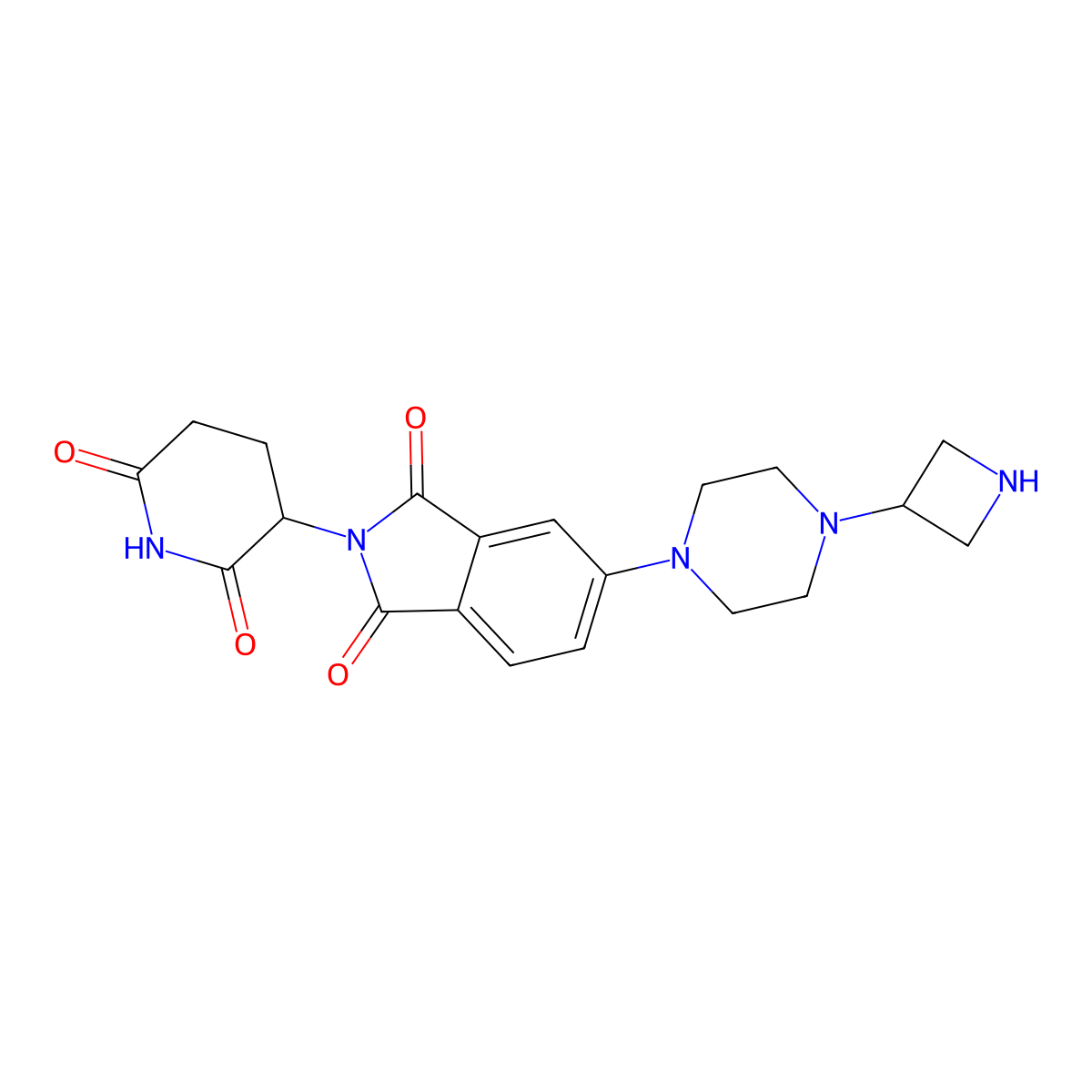 5-(4-(Azetidin-3-yl)piperazin-1-yl)-2-(2,6-dioxopiperidin-3-yl)isoindoline-1,3-dione molecular structure, CAS 2680530-60-1