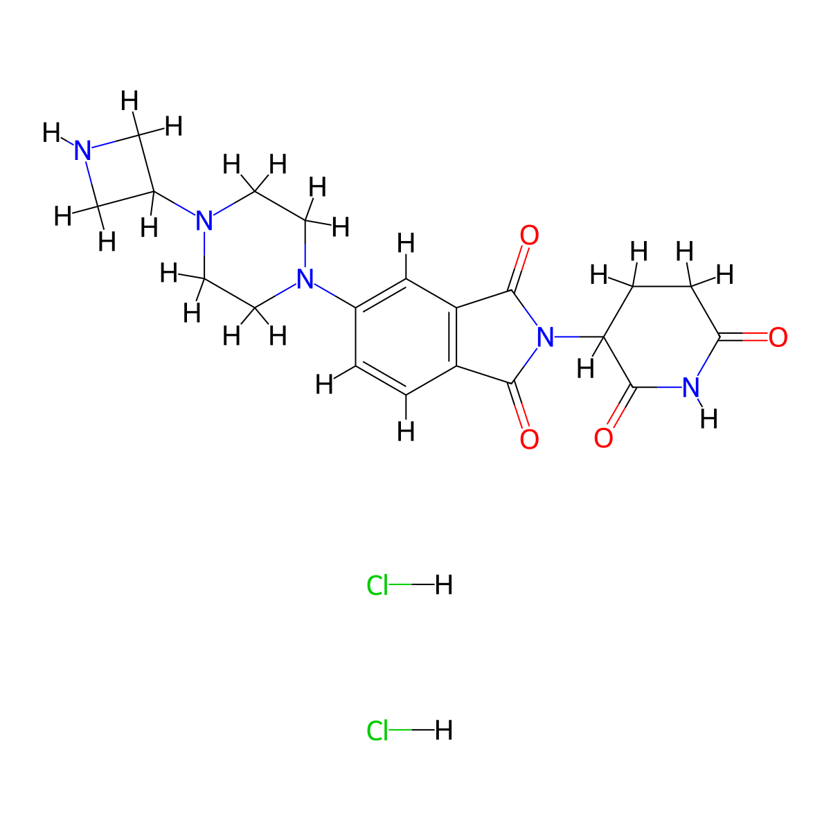 5-[4-(azetidin-3-yl)piperazin-1-yl]-2-(2,6-dioxopiperidin-3-yl)-2,3-dihydro-1H-isoindole-1,3-dione dihydrochloride molecular structure, CAS 2680530-61-2