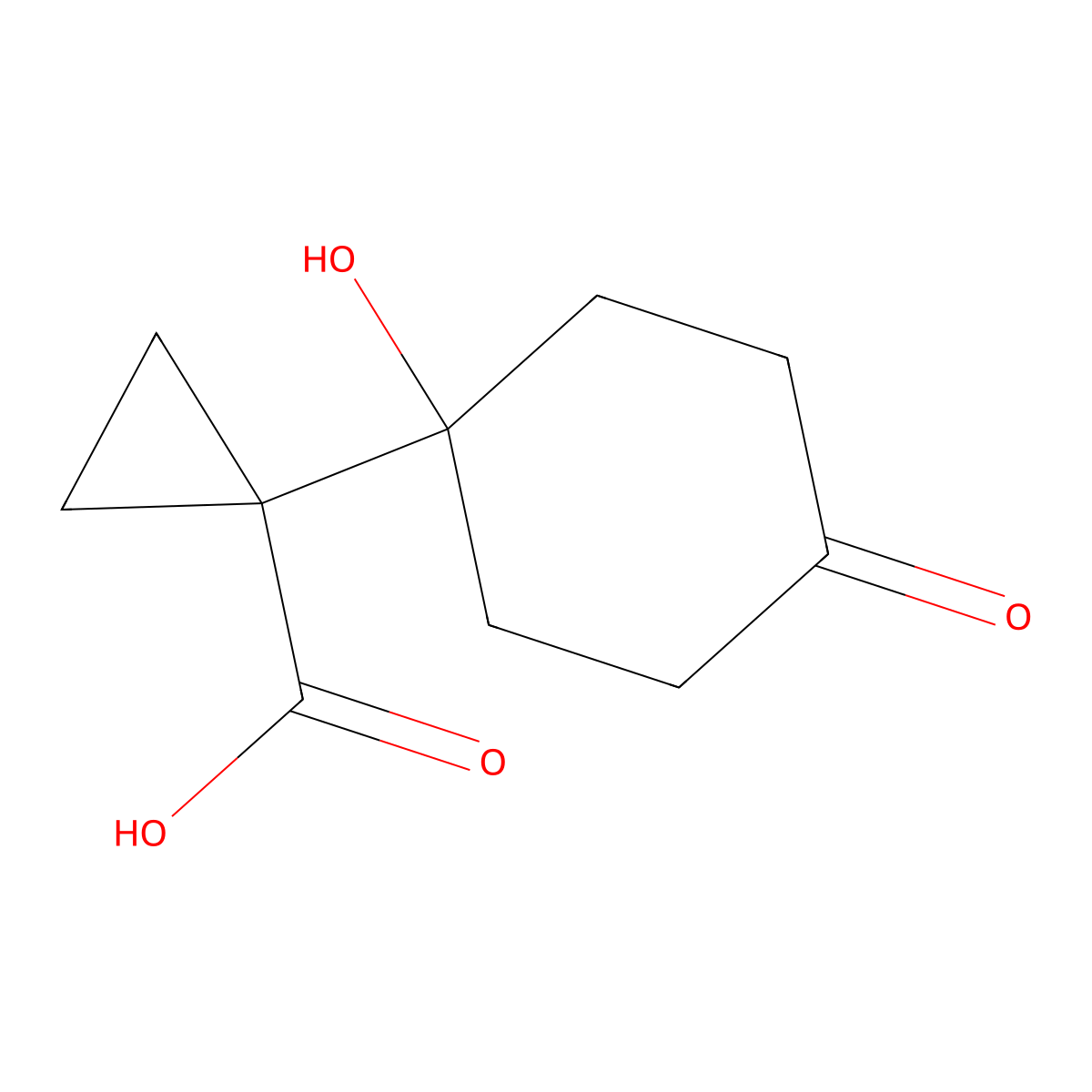 1-(1-Hydroxy-4-oxocyclohexyl)cyclopropane-1-carboxylic acid molecular structure, CAS 2680530-80-5