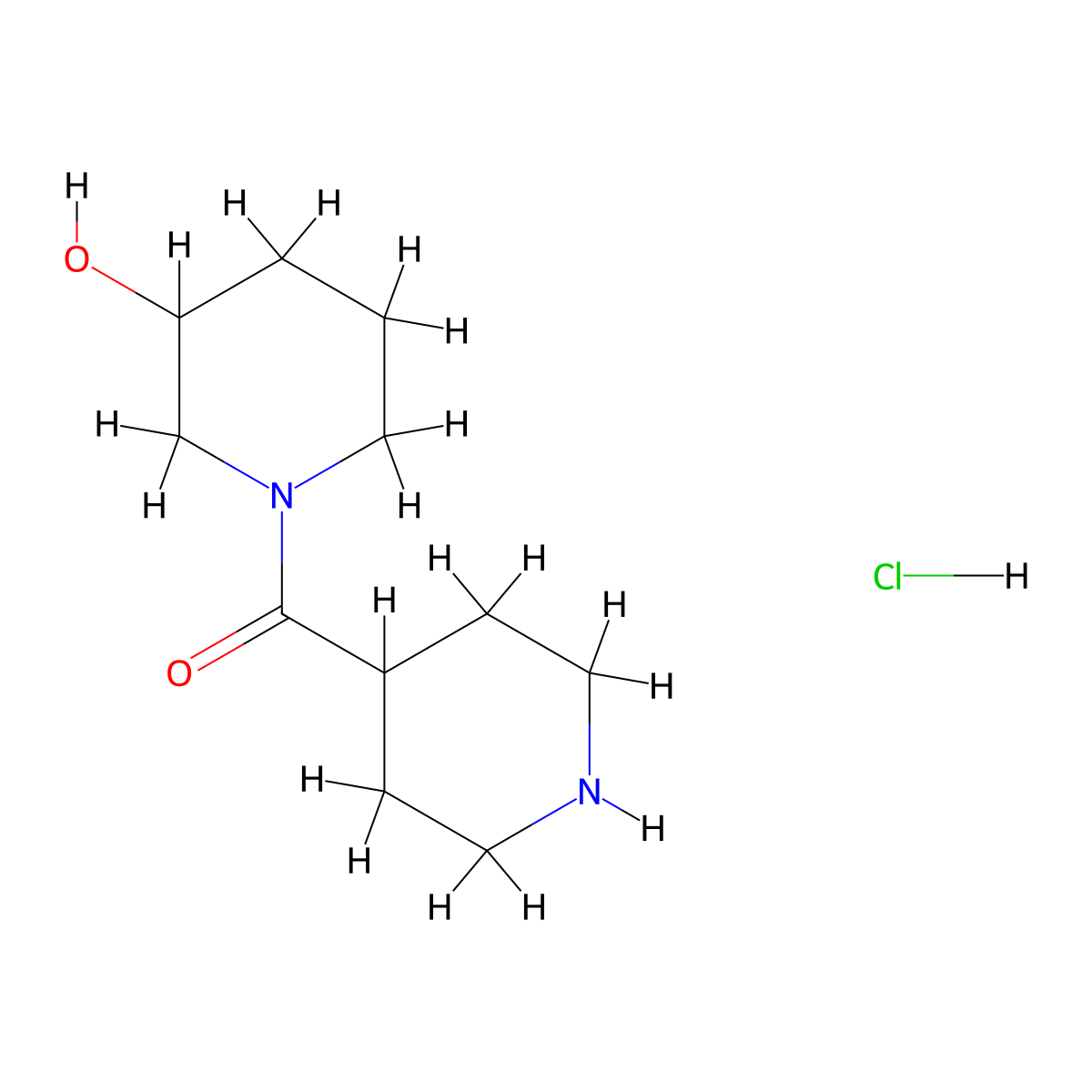 1-(Piperidine-4-carbonyl)piperidin-3-ol hydrochloride molecular structure, CAS 2680530-83-8