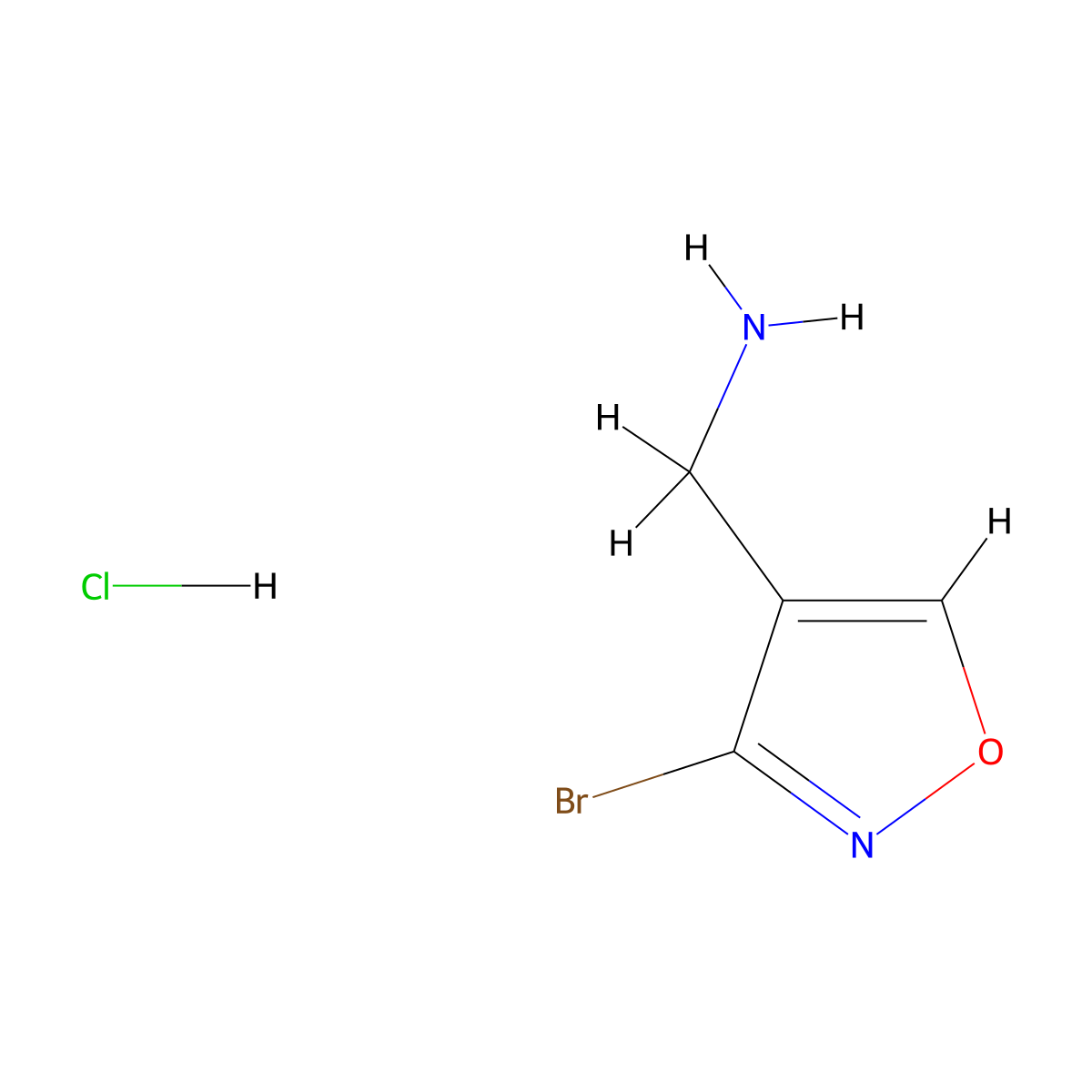 1-(3-Bromo-1,2-oxazol-4-yl)methanamine hydrochloride molecular structure, CAS 2680530-87-2