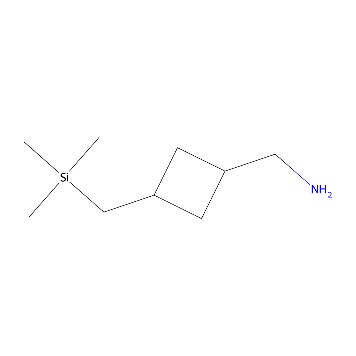 1-{3-[(Trimethylsilyl)methyl]cyclobutyl}methanamine molecular structure, CAS 2680530-93-0