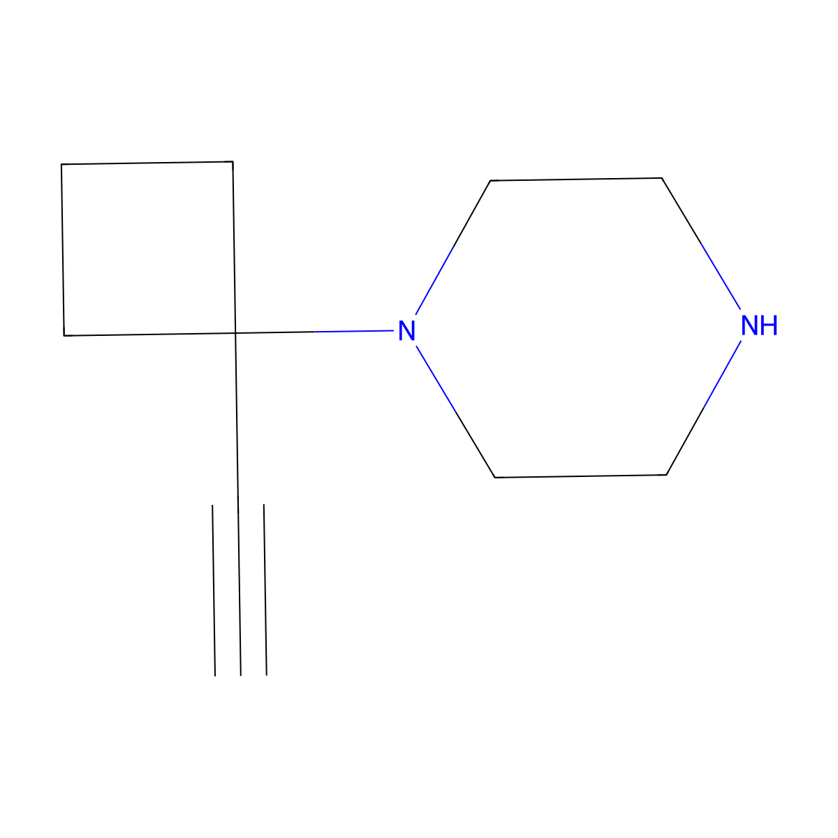 1-(1-Ethynylcyclobutyl)piperazine molecular structure, CAS 2680531-00-2