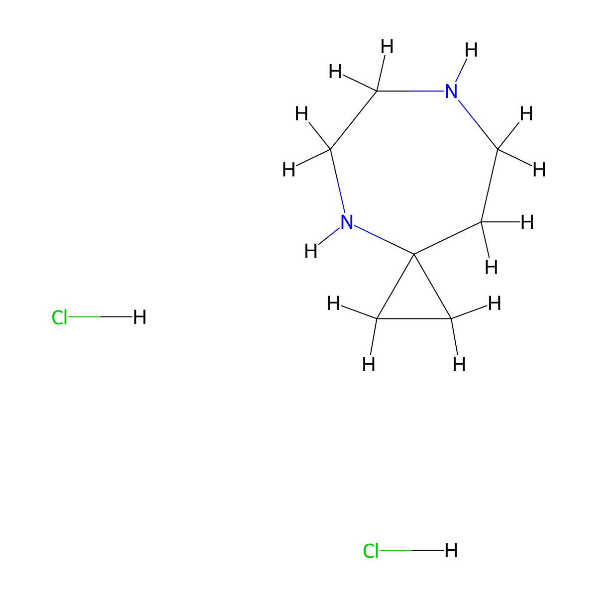 4,7-Diazaspiro(2.6)nonane dihydrochloride molecular structure, CAS 2680531-07-9