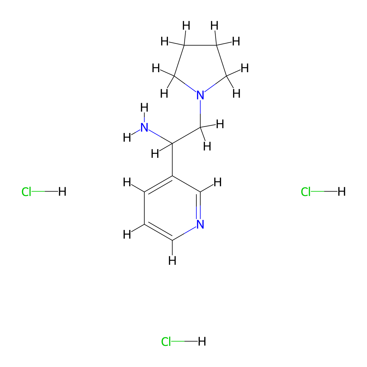 1-(Pyridin-3-yl)-2-(pyrrolidin-1-yl)ethan-1-amine trihydrochloride molecular structure, CAS 2680531-08-0