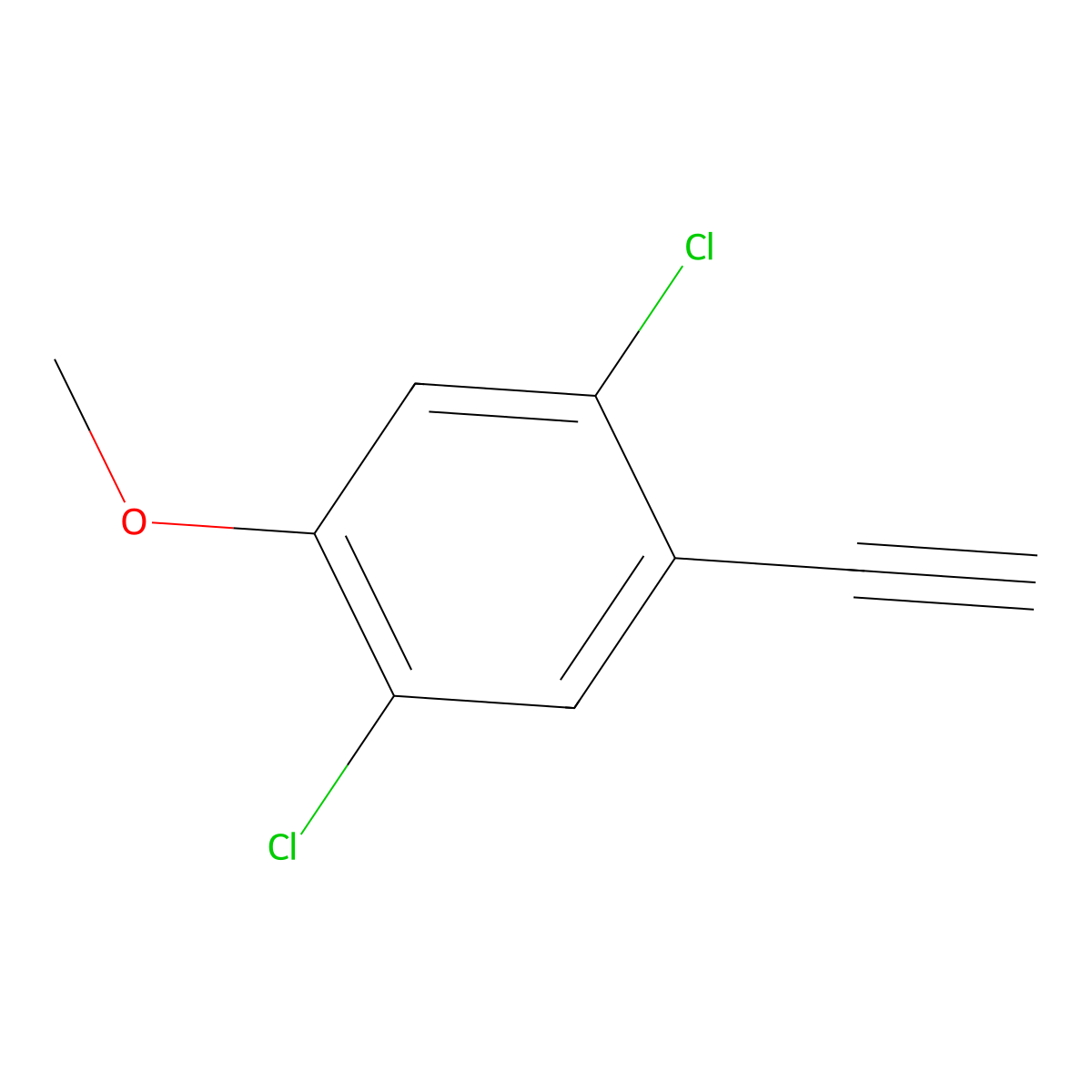 1,4-Dichloro-2-ethynyl-5-methoxybenzene molecular structure, CAS 2680531-11-5