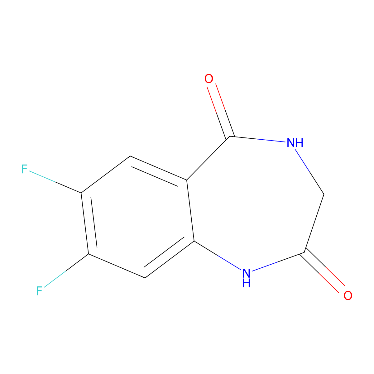 7,8-difluoro-2,3,4,5-tetrahydro-1H-1,4-benzodiazepine-2,5-dione molecular structure, CAS 2680531-12-6