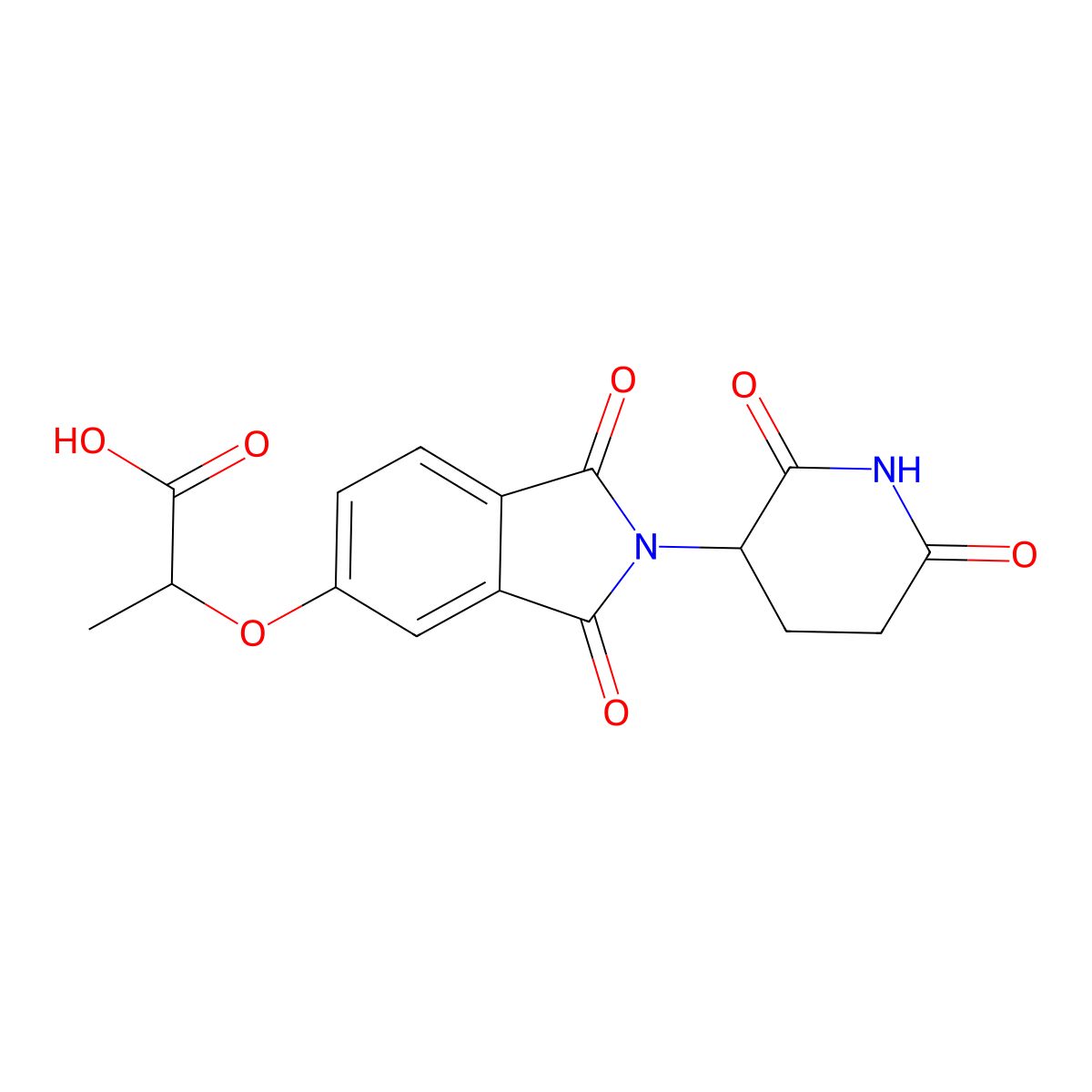 2-{[2-(2,6-dioxopiperidin-3-yl)-1,3-dioxo-2,3-dihydro-1H-isoindol-5-yl]oxy}propanoic acid molecular structure, CAS 2680531-15-9