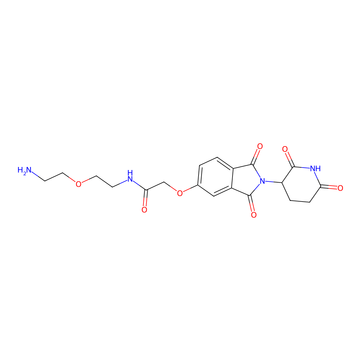 N-[2-(2-aminoethoxy)ethyl]-2-[2-(2,6-dioxo-3-piperidyl)-1,3-dioxo-isoindolin-5-yl]oxy-acetamide molecular structure, CAS 2680531-21-7