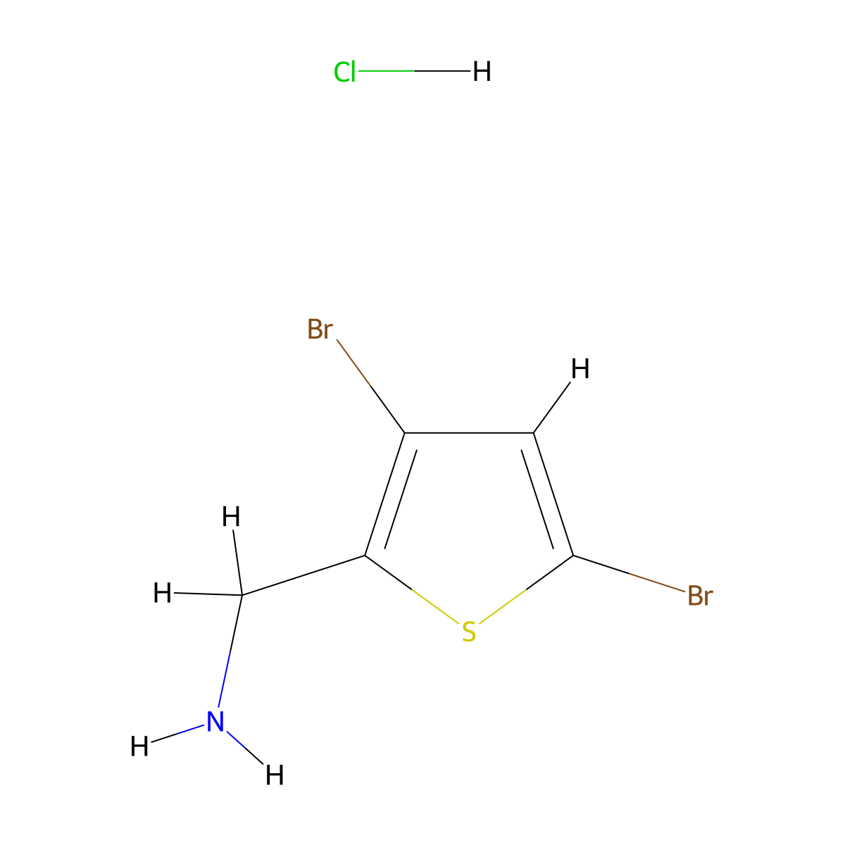 1-(3,5-Dibromothiophen-2-yl)methanamine hydrochloride molecular structure, CAS 2680531-24-0