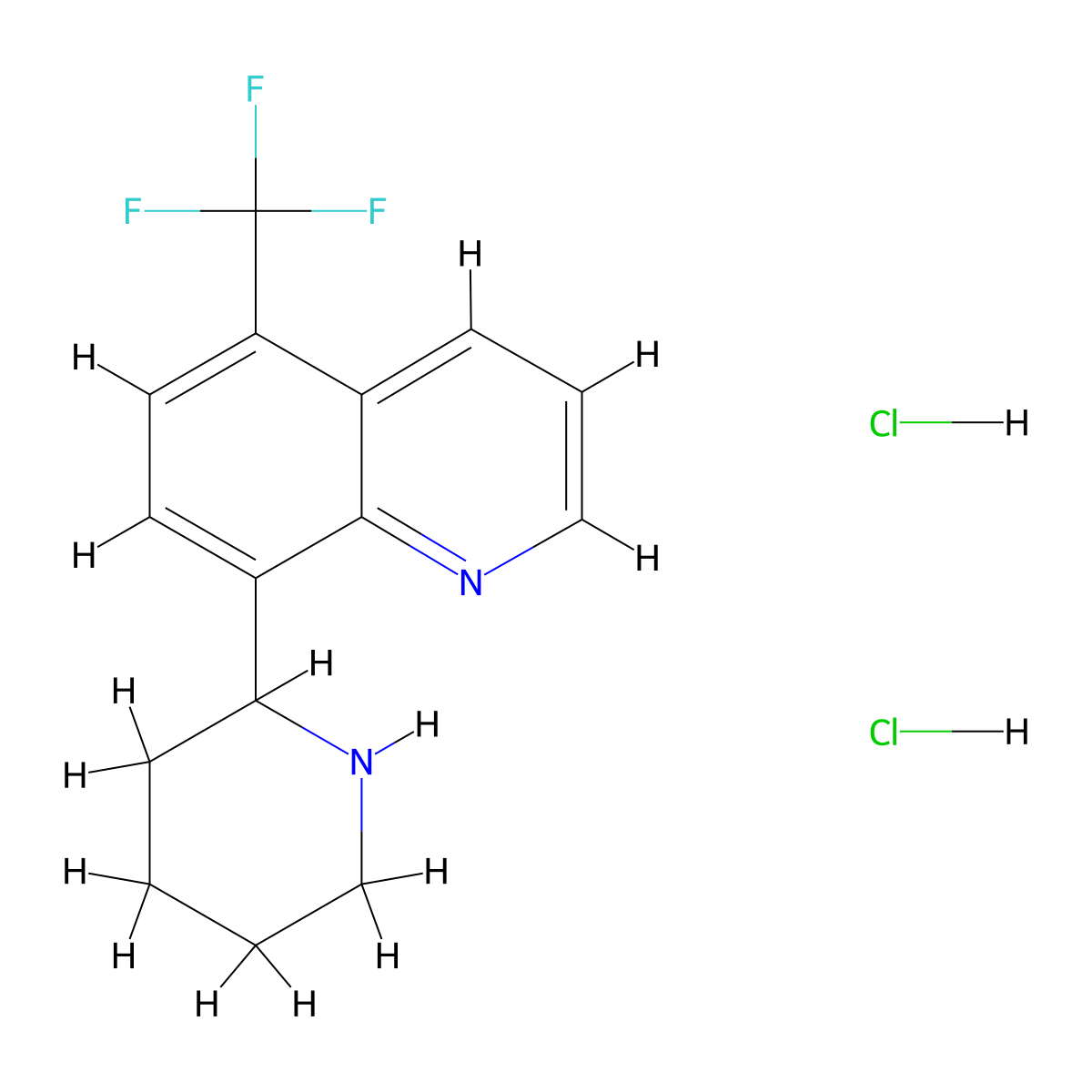 8-(Piperidin-2-yl)-5-(trifluoromethyl)quinoline dihydrochloride molecular structure, CAS 2680531-26-2